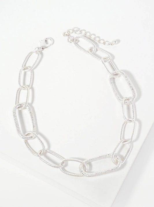 Textured Metal 17-inch Link Chain Necklace