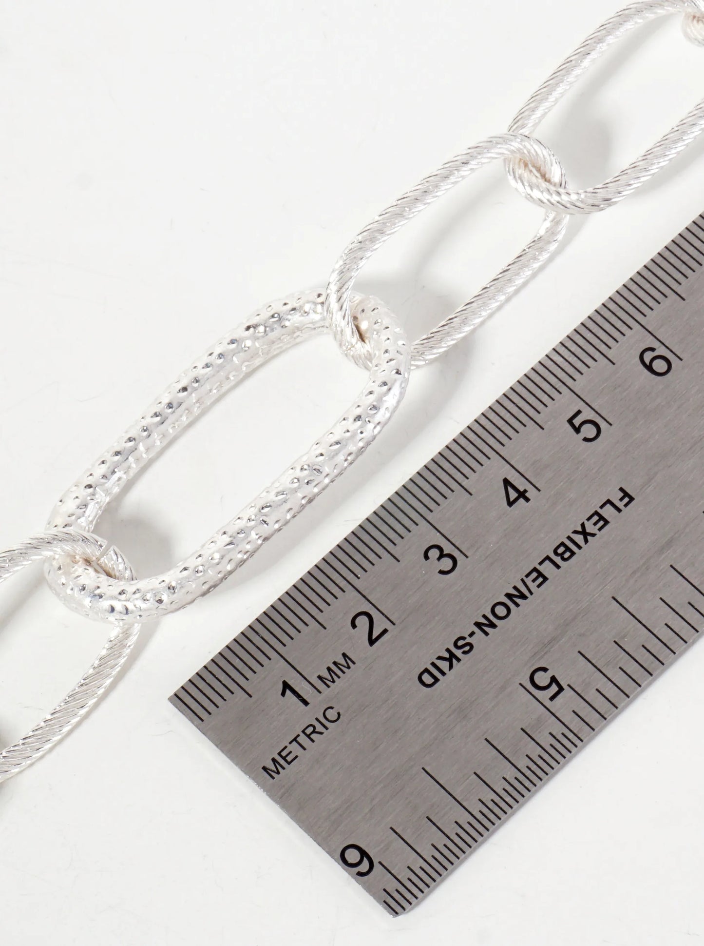 Textured Metal 17-inch Link Chain Necklace