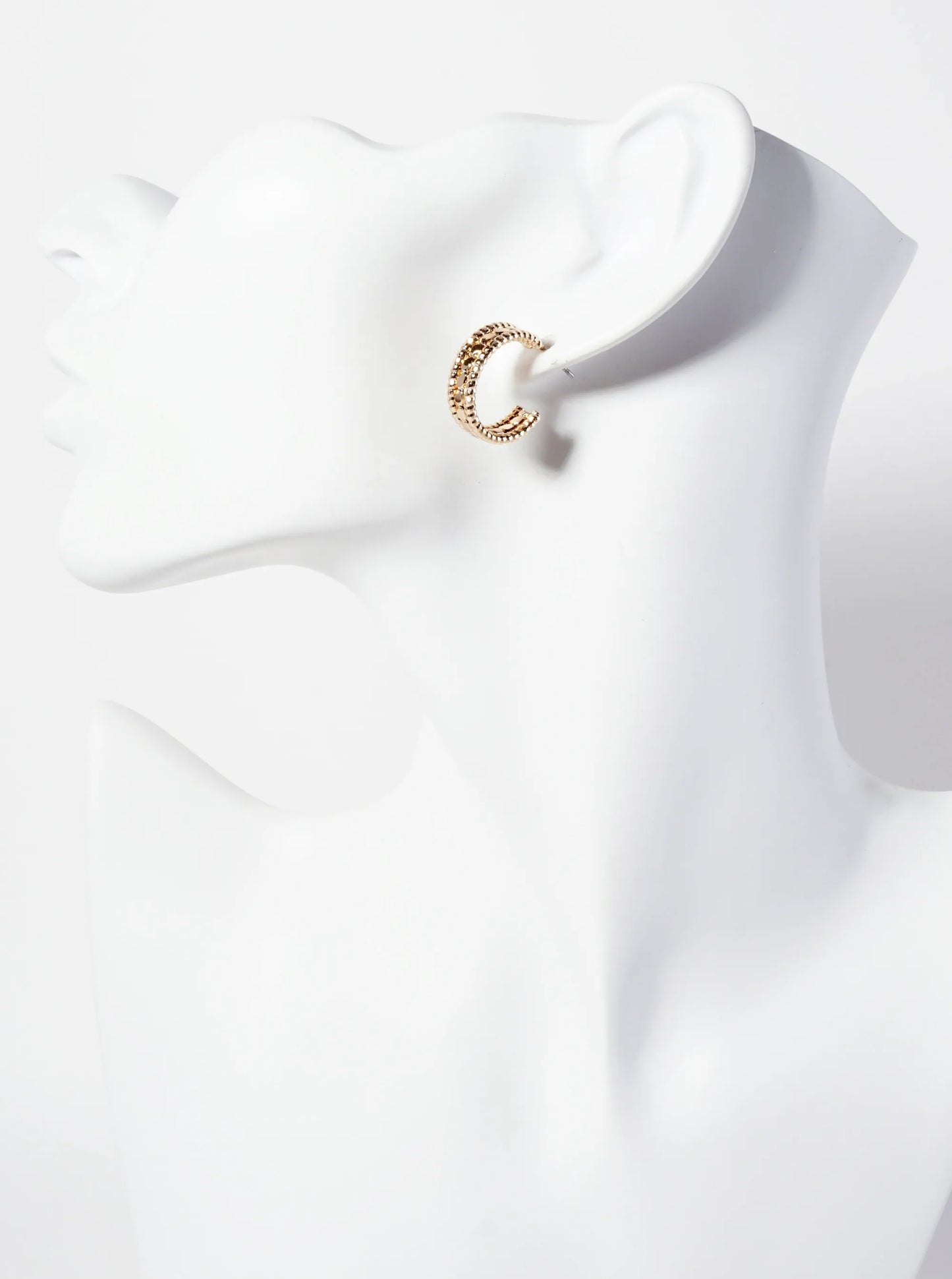 Textured Metal 18mm Open Hoop Earrings