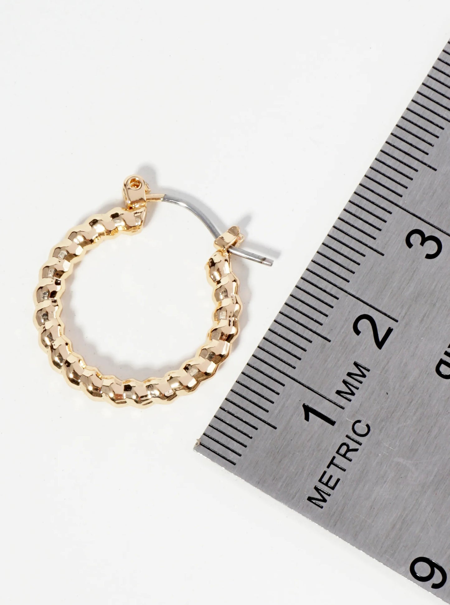 Textured Metal 20mm Hoop Earrings