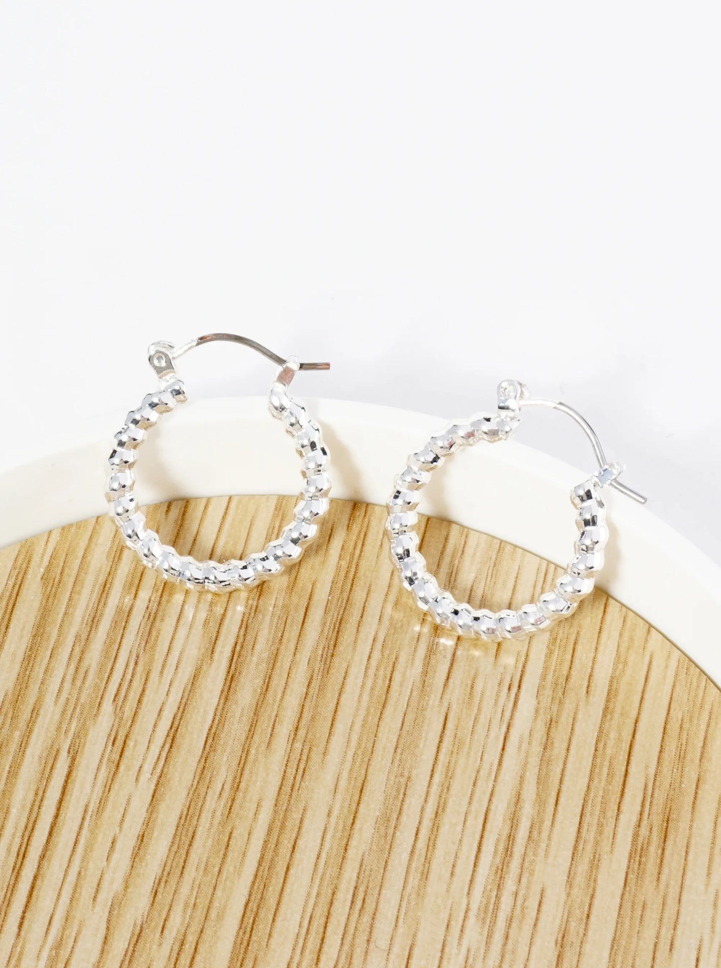 Textured Metal 20mm Hoop Earrings