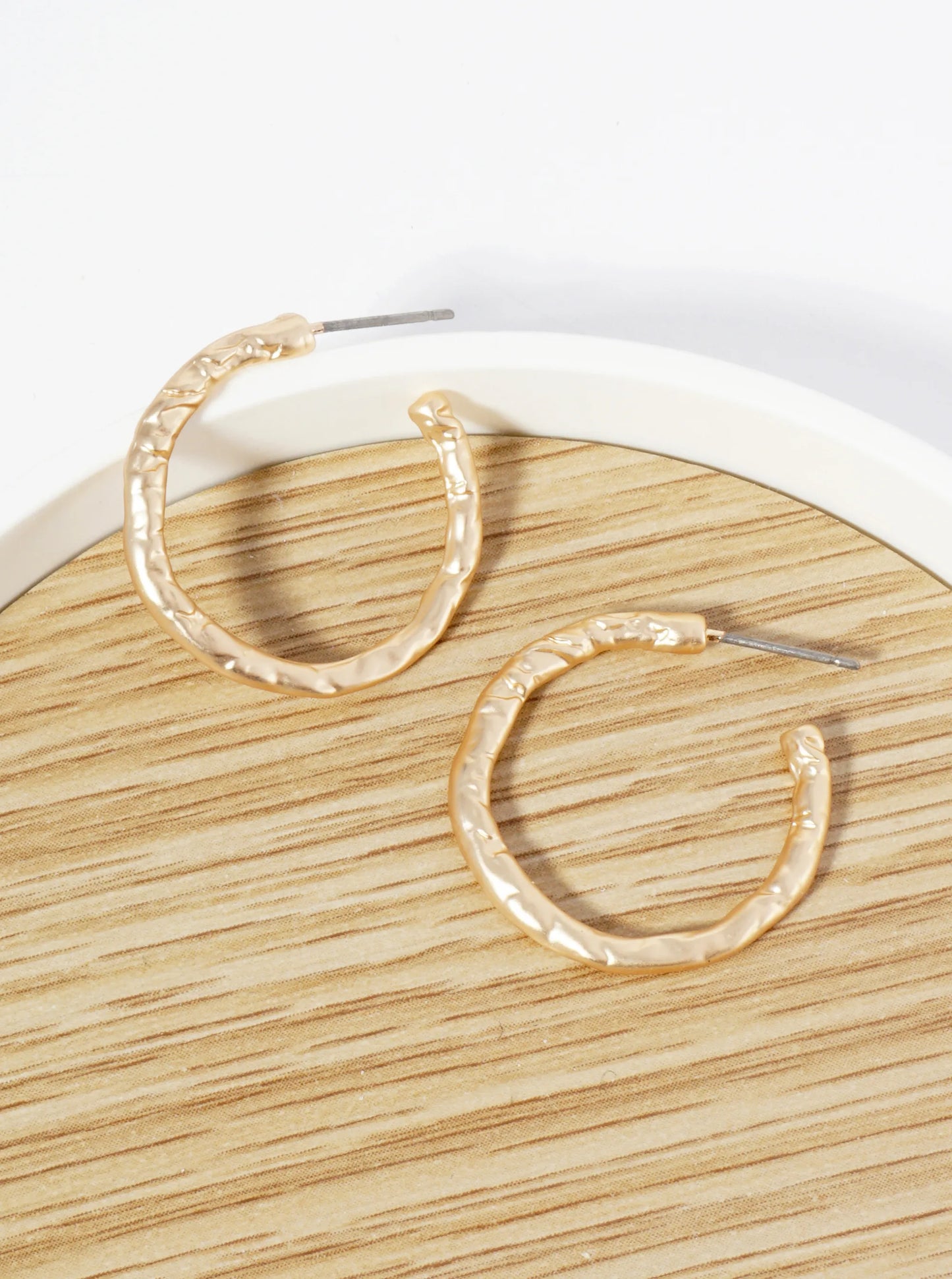 Textured Metal 25mm Hoop Earrings