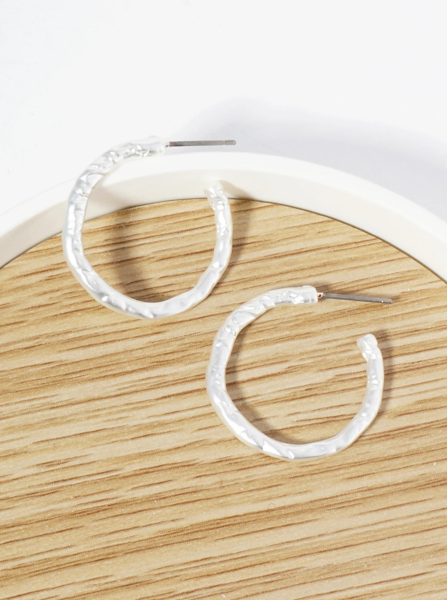 Textured Metal 25mm Hoop Earrings