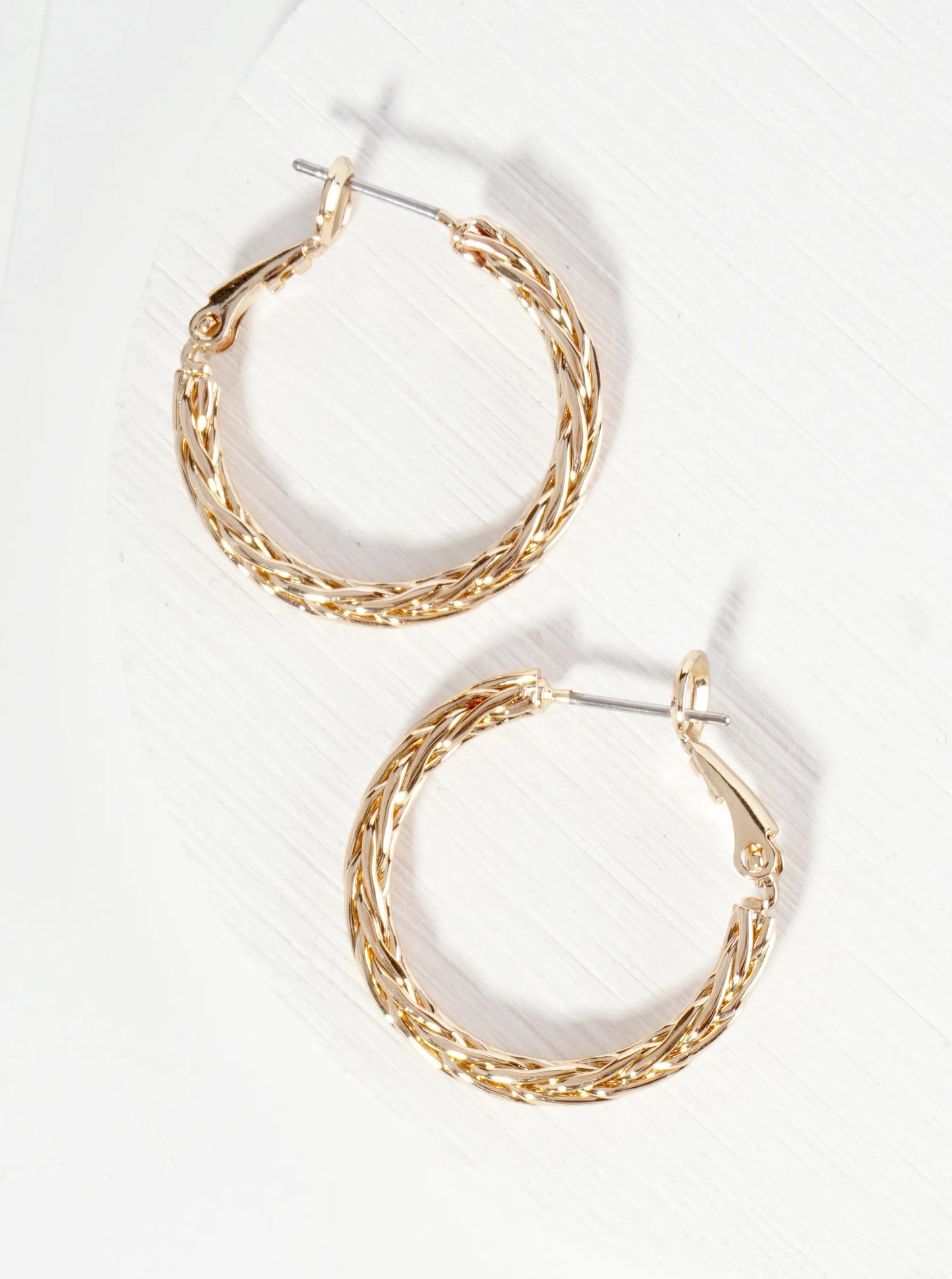 Textured Metal 25mm Metal Hoop Earrings