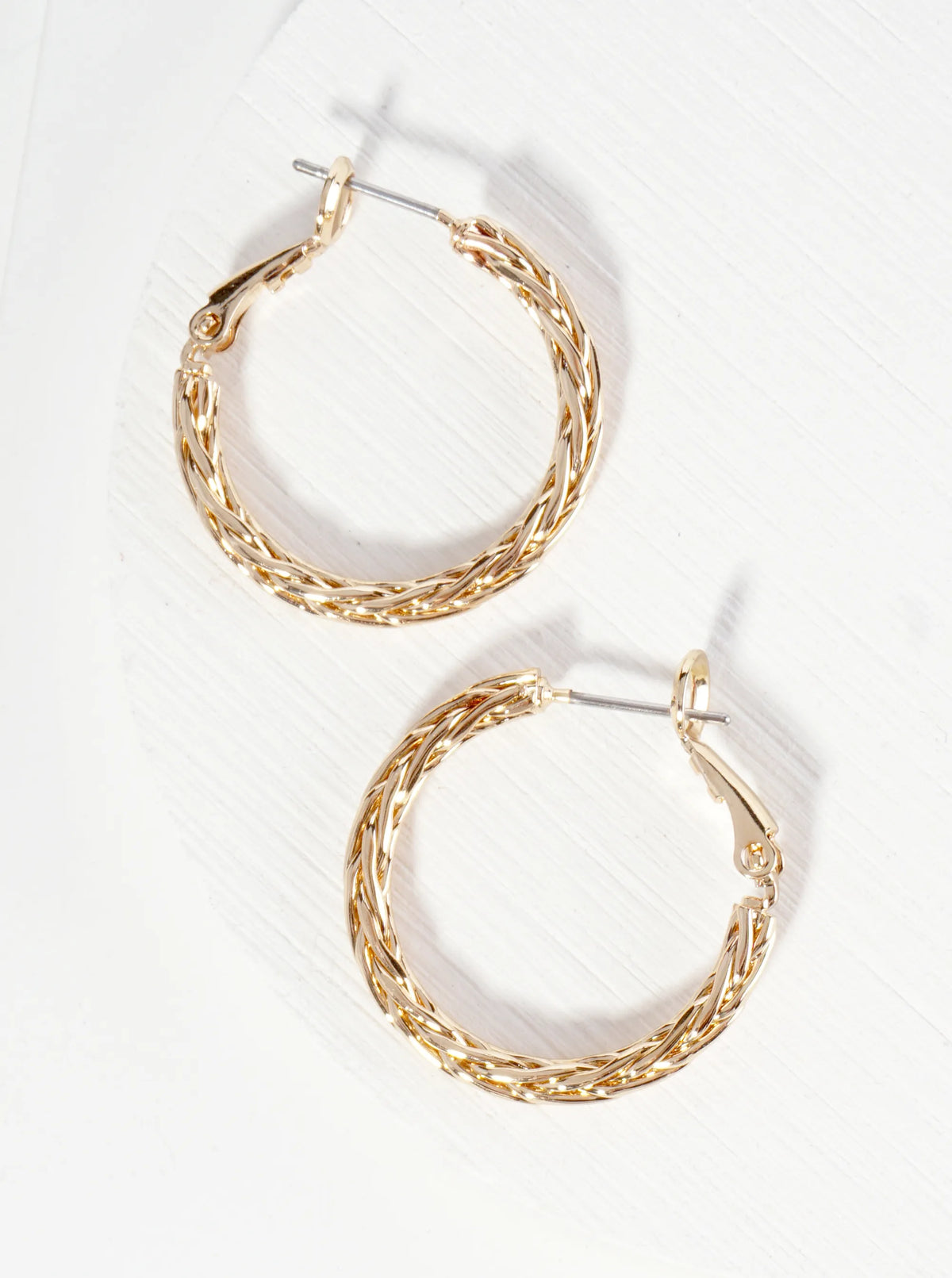 Textured Metal 25mm Metal Hoop Earrings