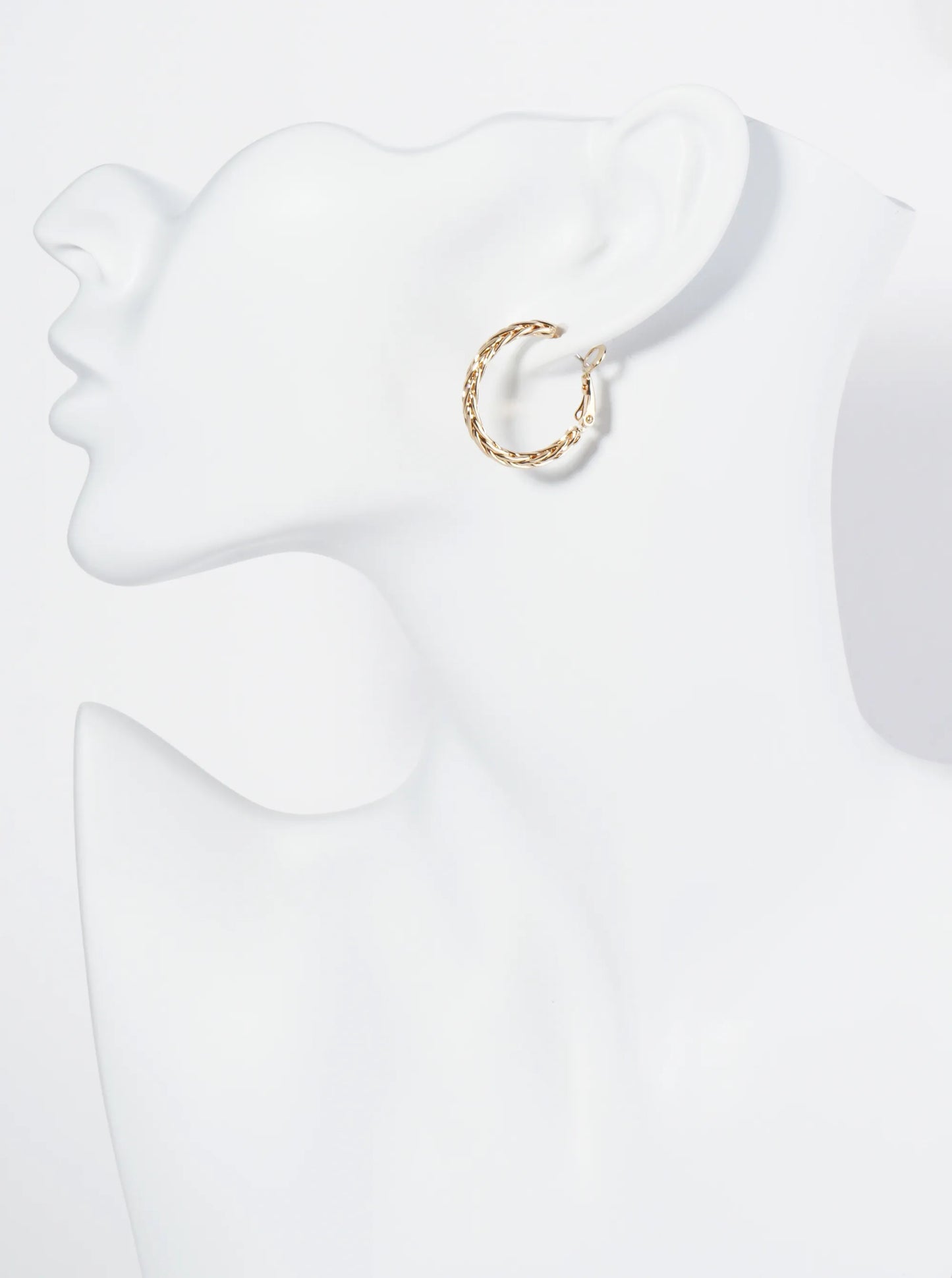 Textured Metal 25mm Metal Hoop Earrings