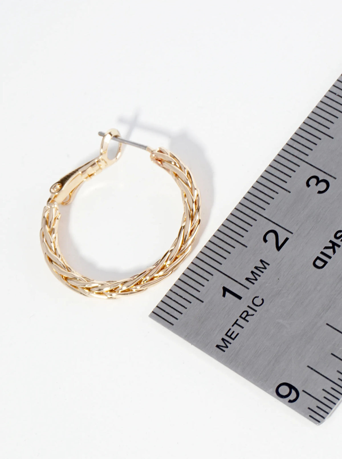 Textured Metal 25mm Metal Hoop Earrings