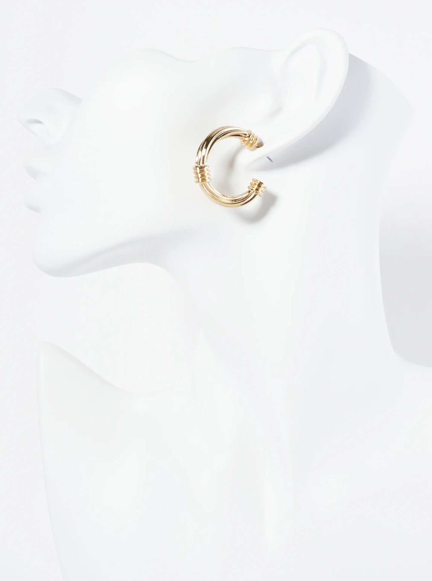 Textured Metal 25mm Open Hoop Earrings
