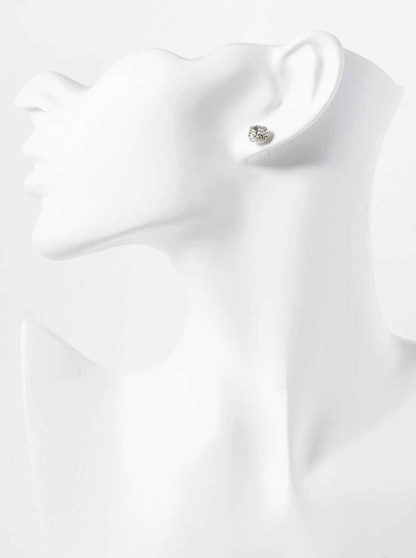 Textured Metal 8mm Love Knot Stud Earrings
