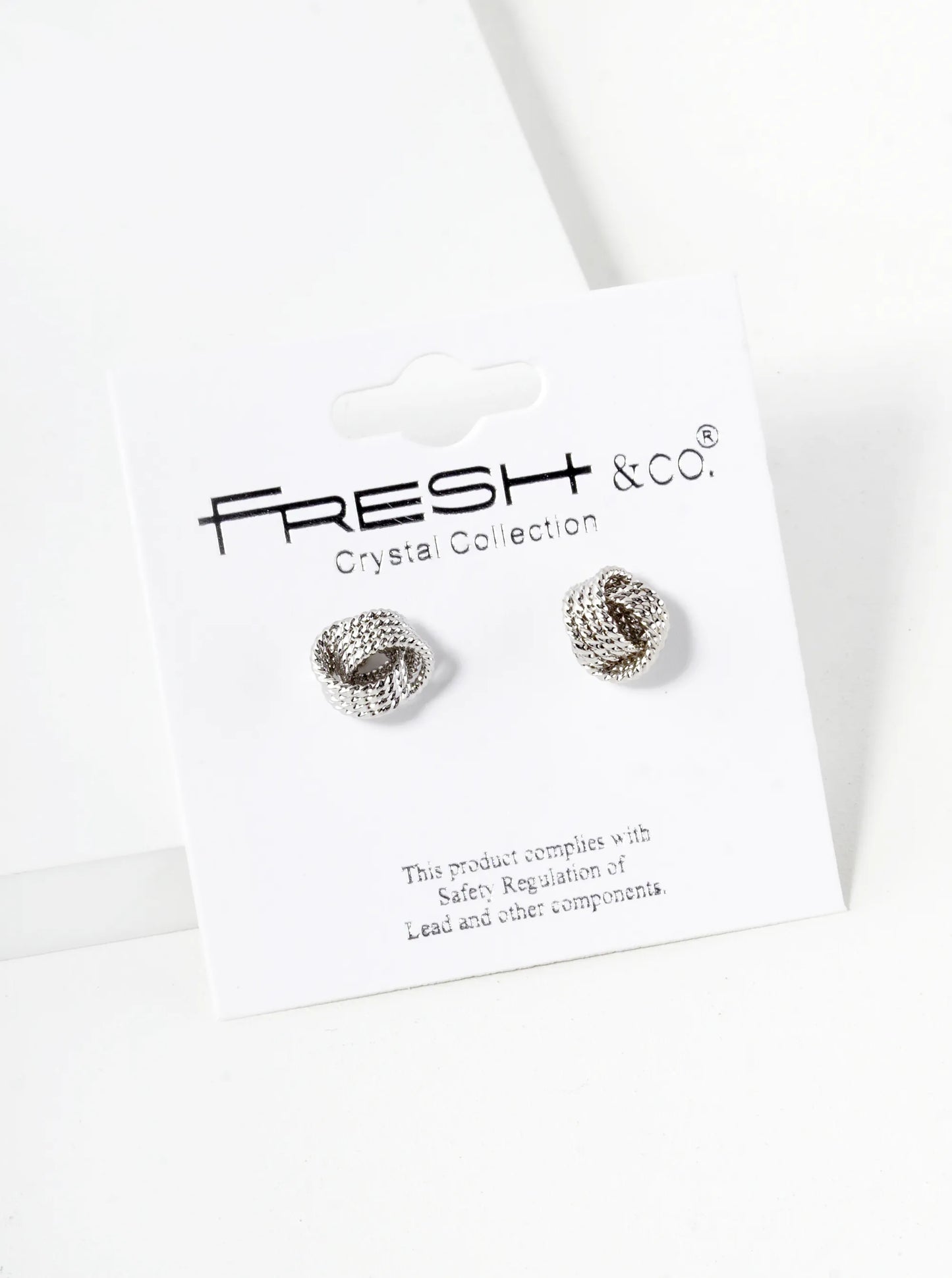 Textured Metal 8mm Love Knot Stud Earrings