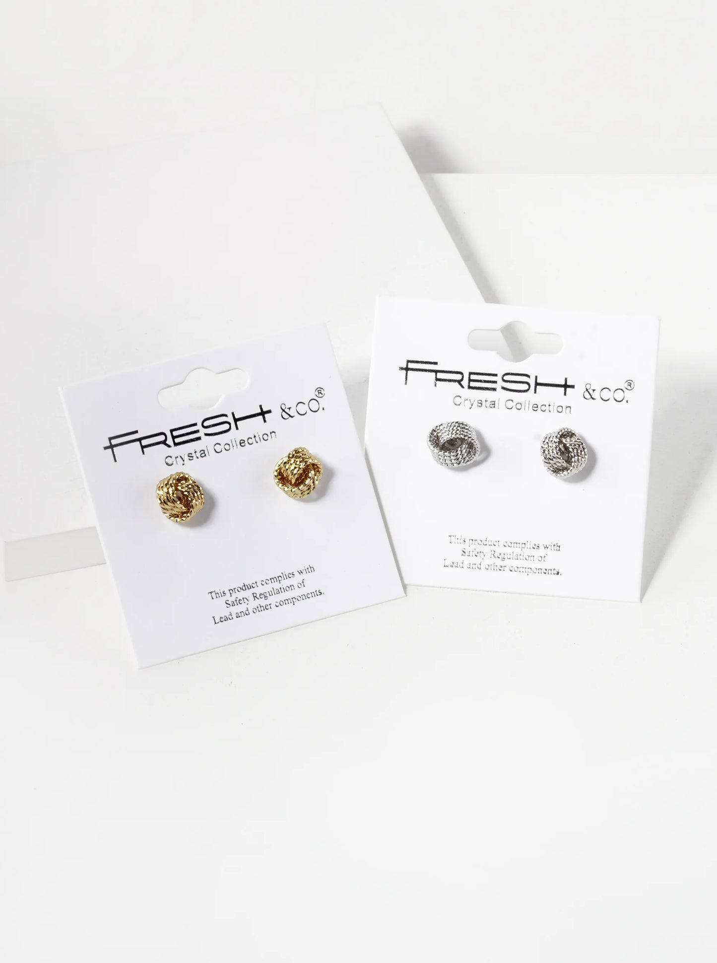 Textured Metal 8mm Love Knot Stud Earrings