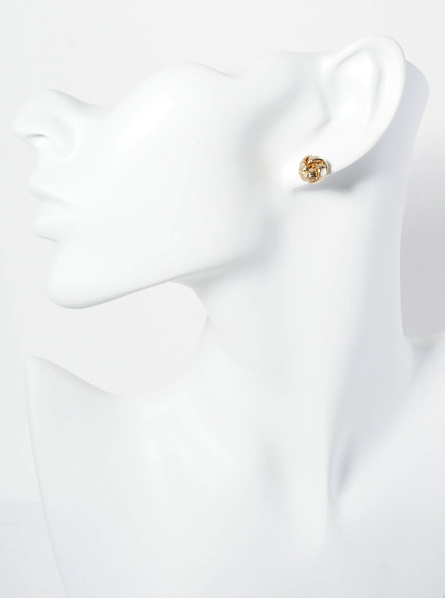Textured Metal 9mm Love Knot Stud Earrings
