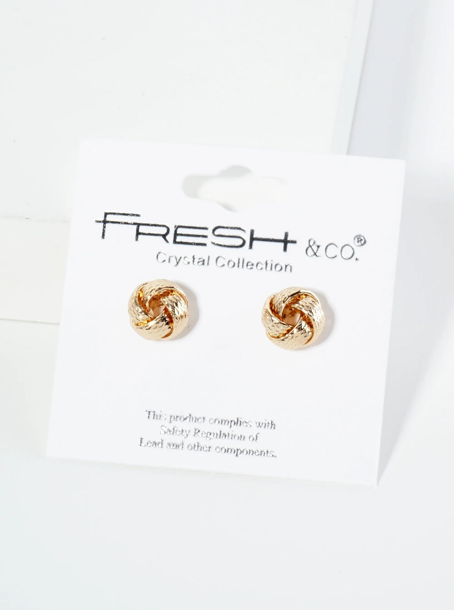 Textured Metal 9mm Love Knot Stud Earrings