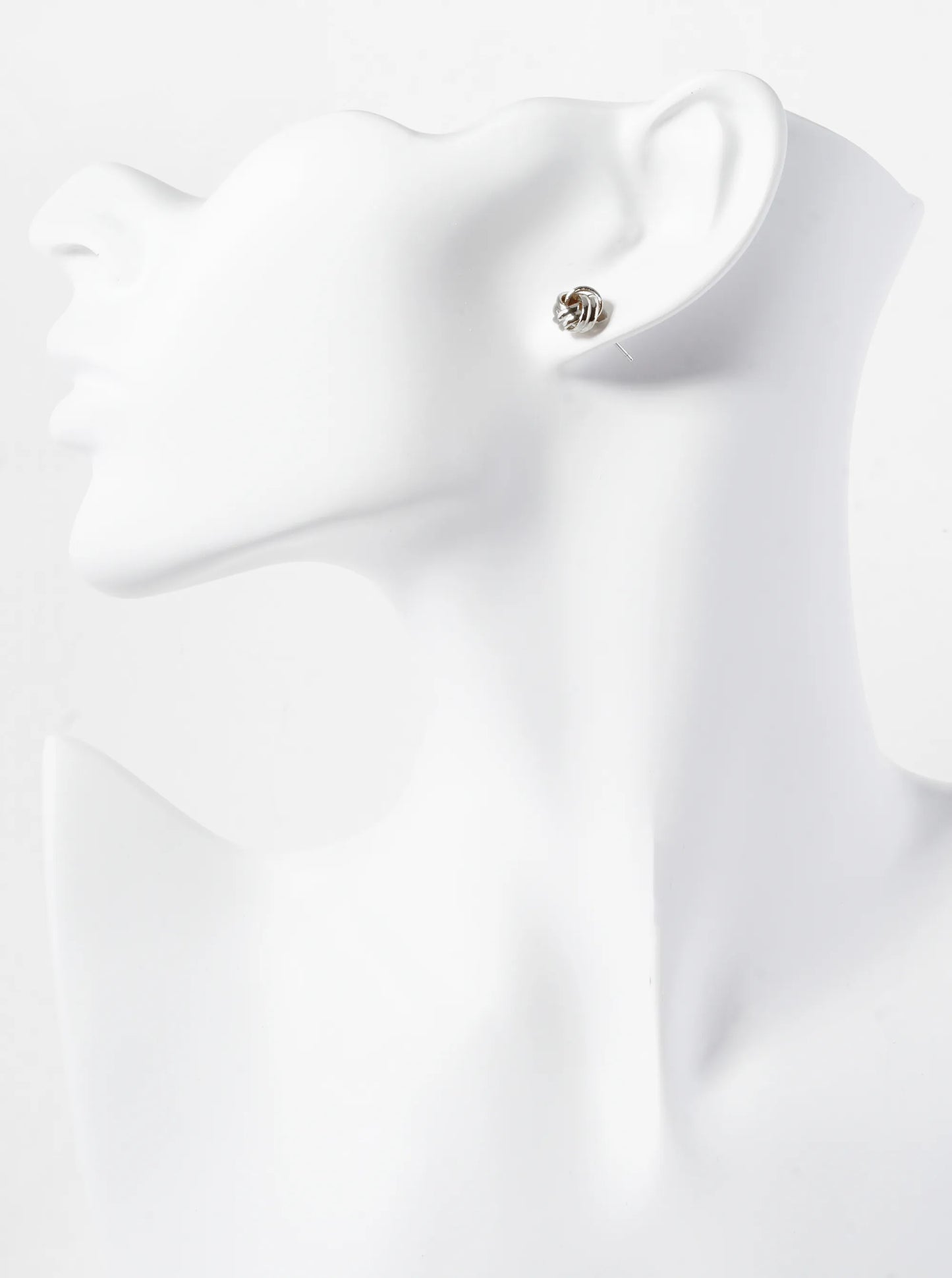 Textured Metal 9mm Love Knot Stud Earrings