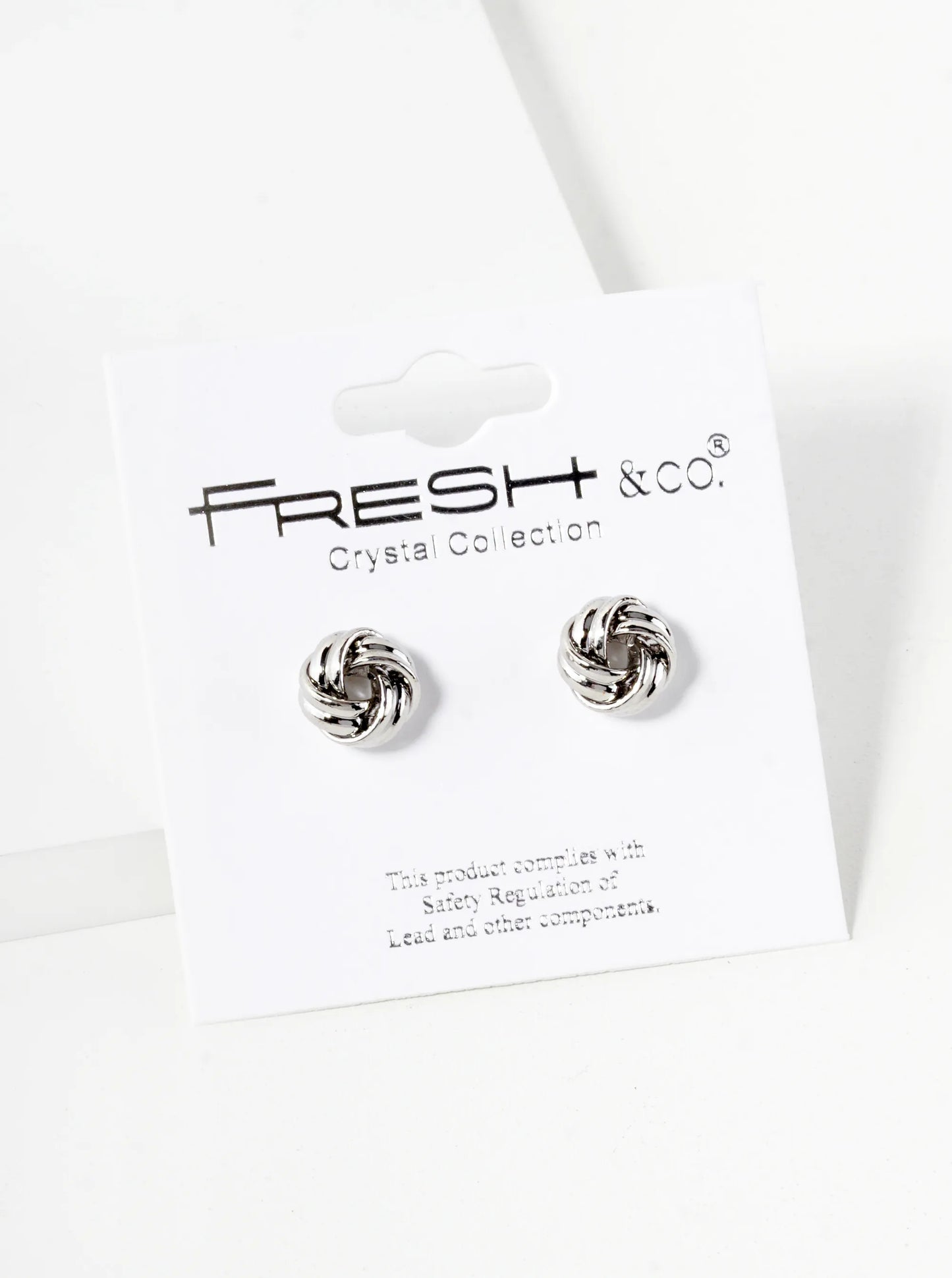 Textured Metal 9mm Love Knot Stud Earrings