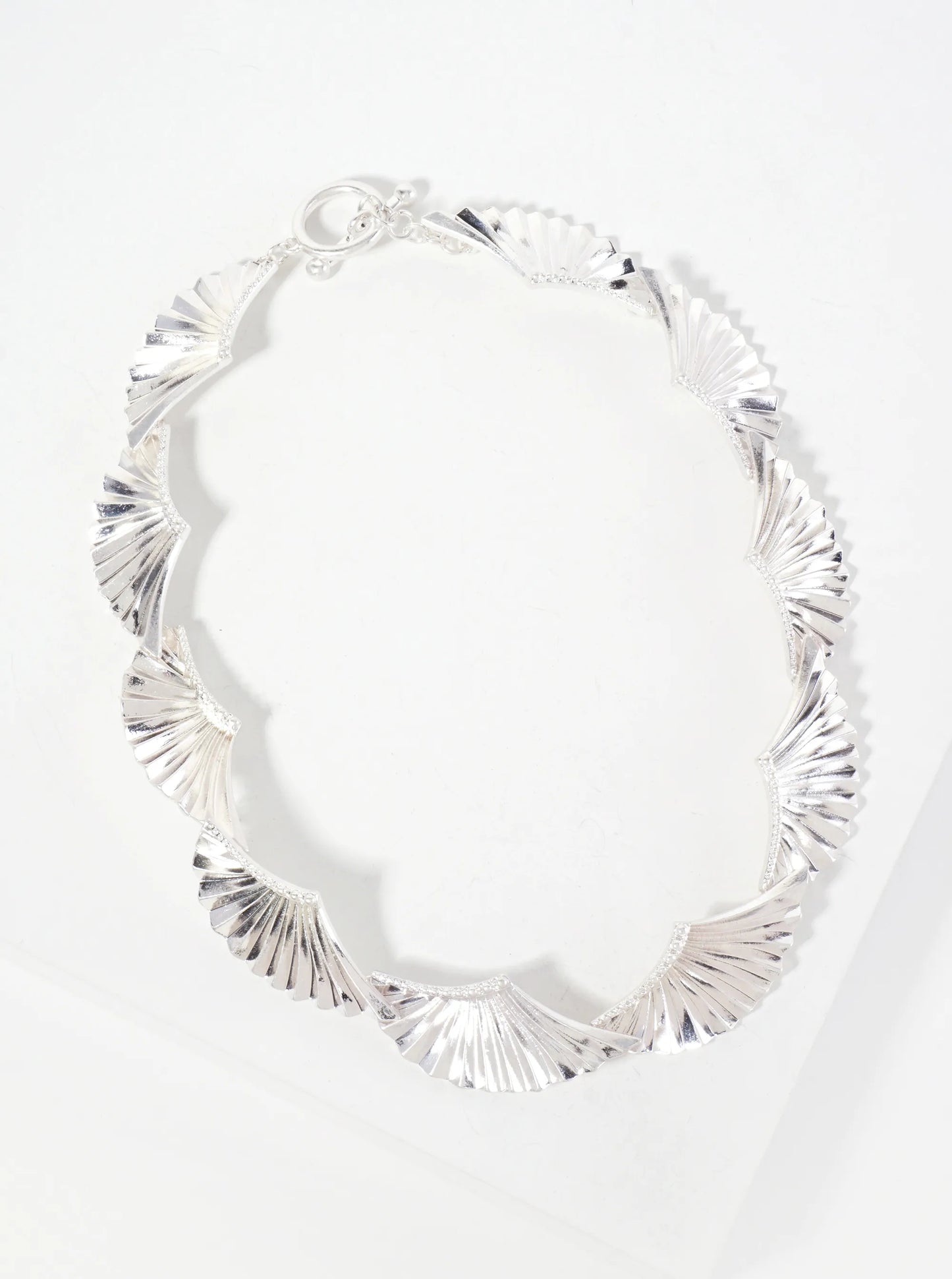 Textured Metal Angels Wings 17-inch Statement Necklace With Toggle-Closure