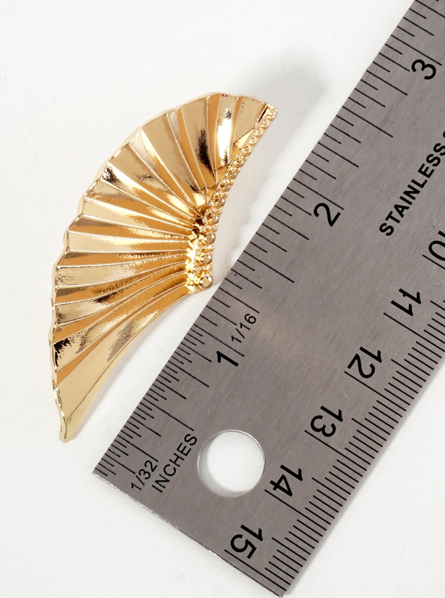 Textured Metal Angels Wings Statement Earrings With-Titanium-Post