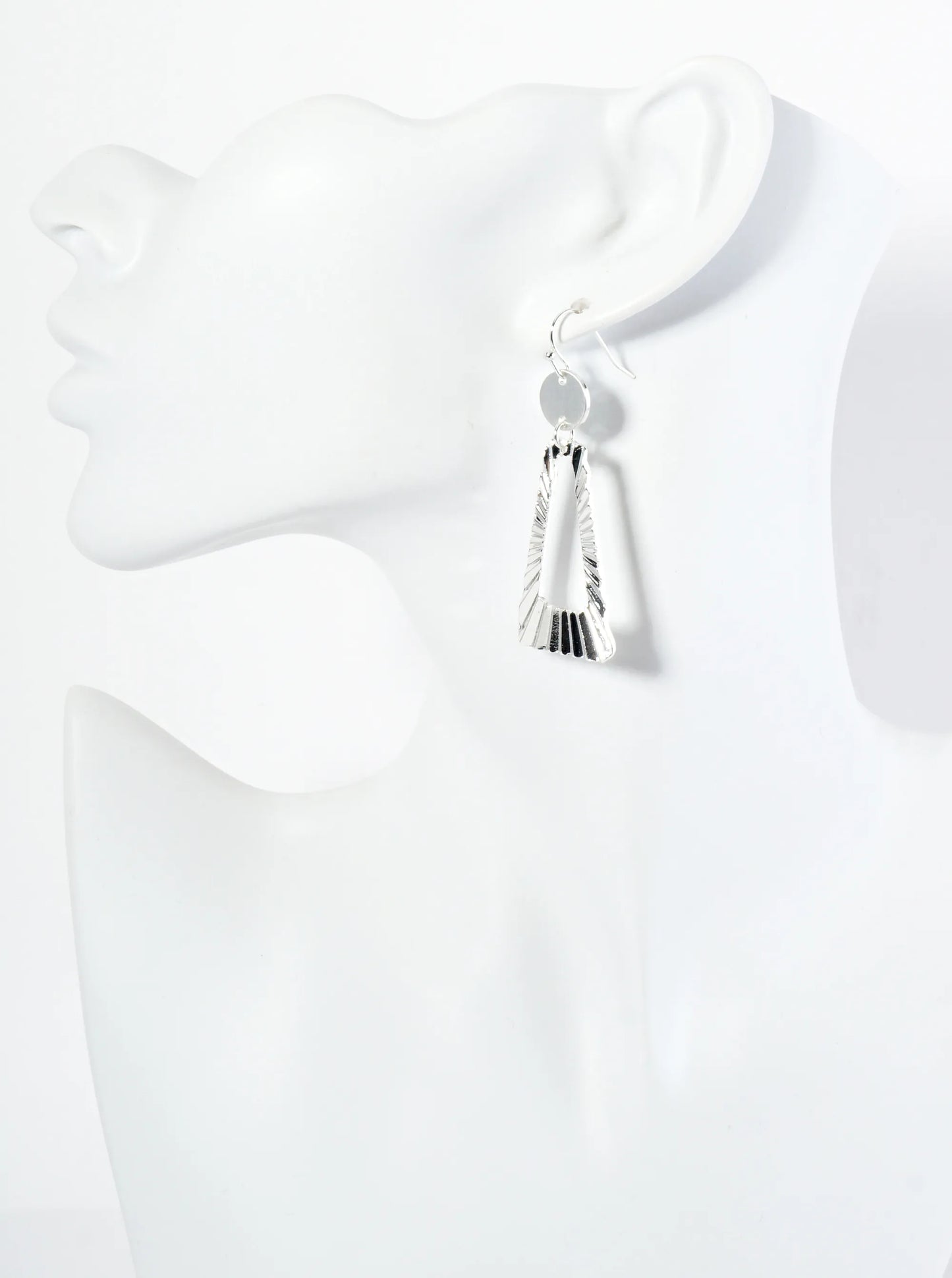 Textured Metal Geometric Dangle Earrings