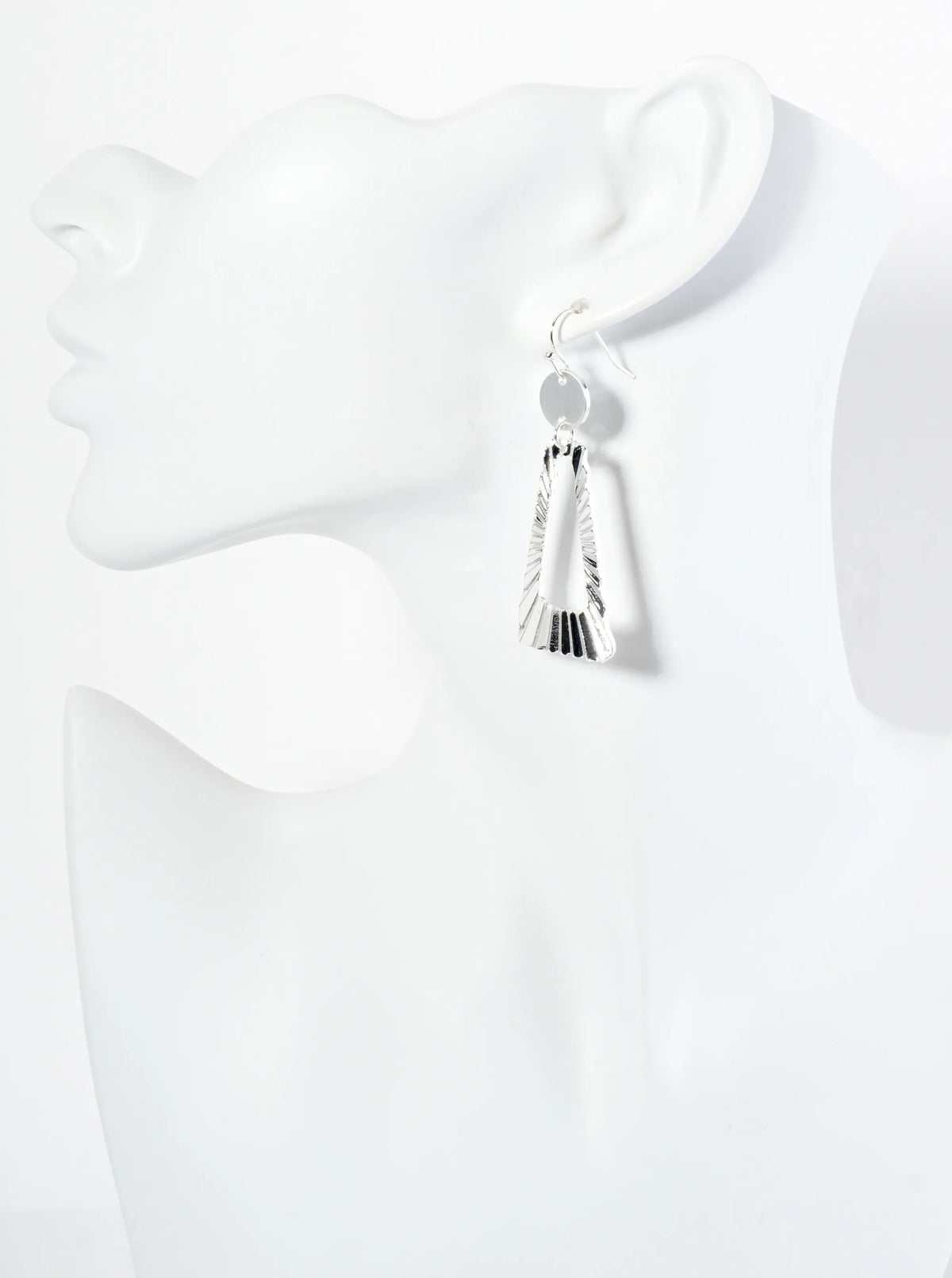 Textured Metal Geometric Dangle Earrings