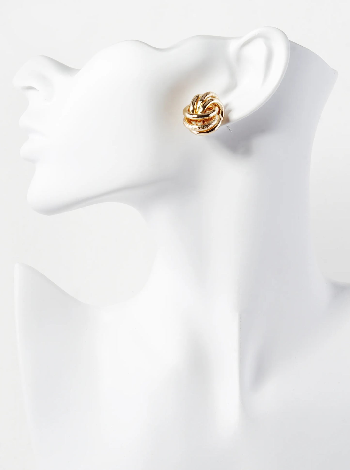 Textured Metal Knot Stud Earrings