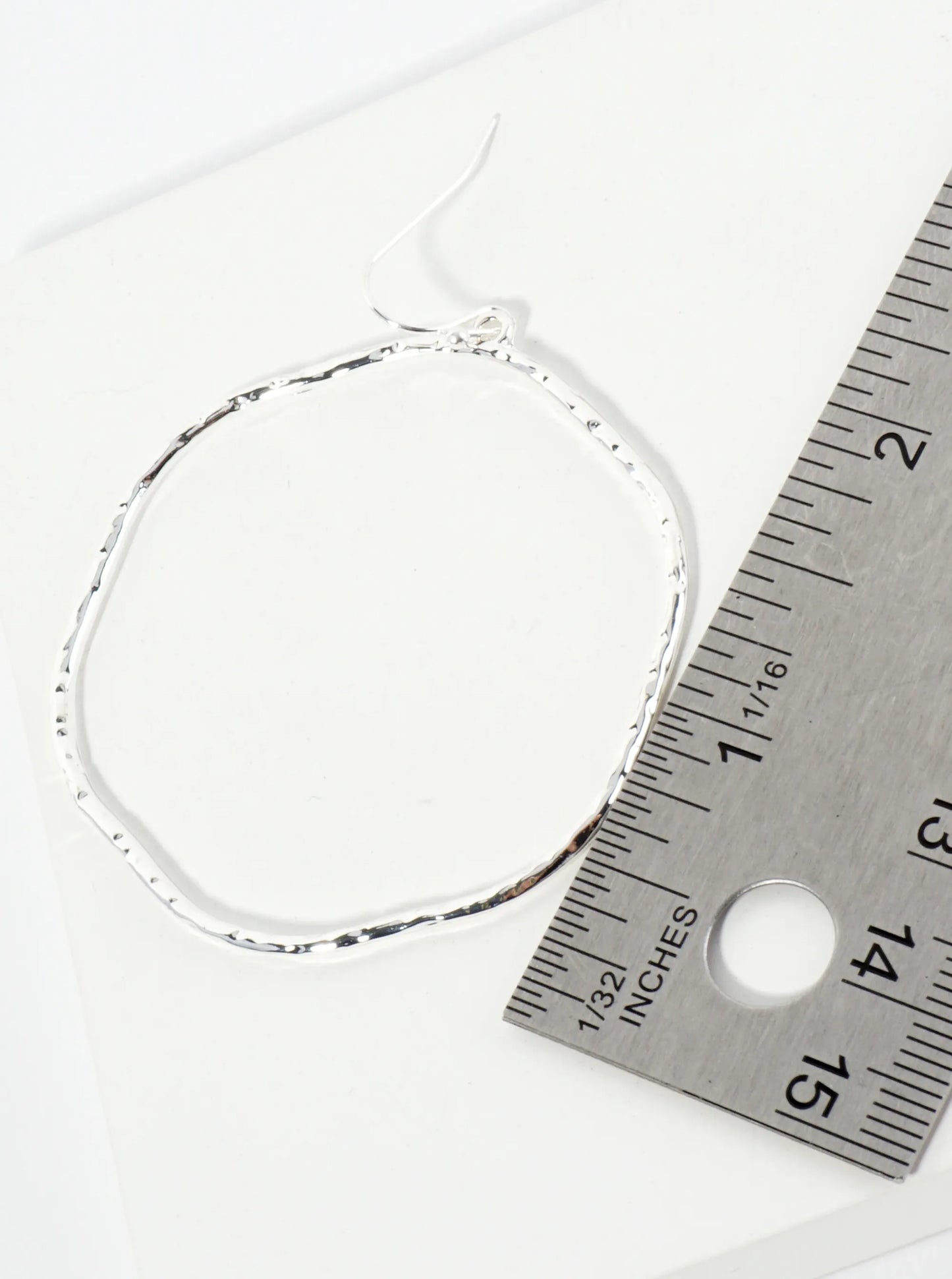 Textured Metal Rounded Hexagon Drop Dangle Earrings