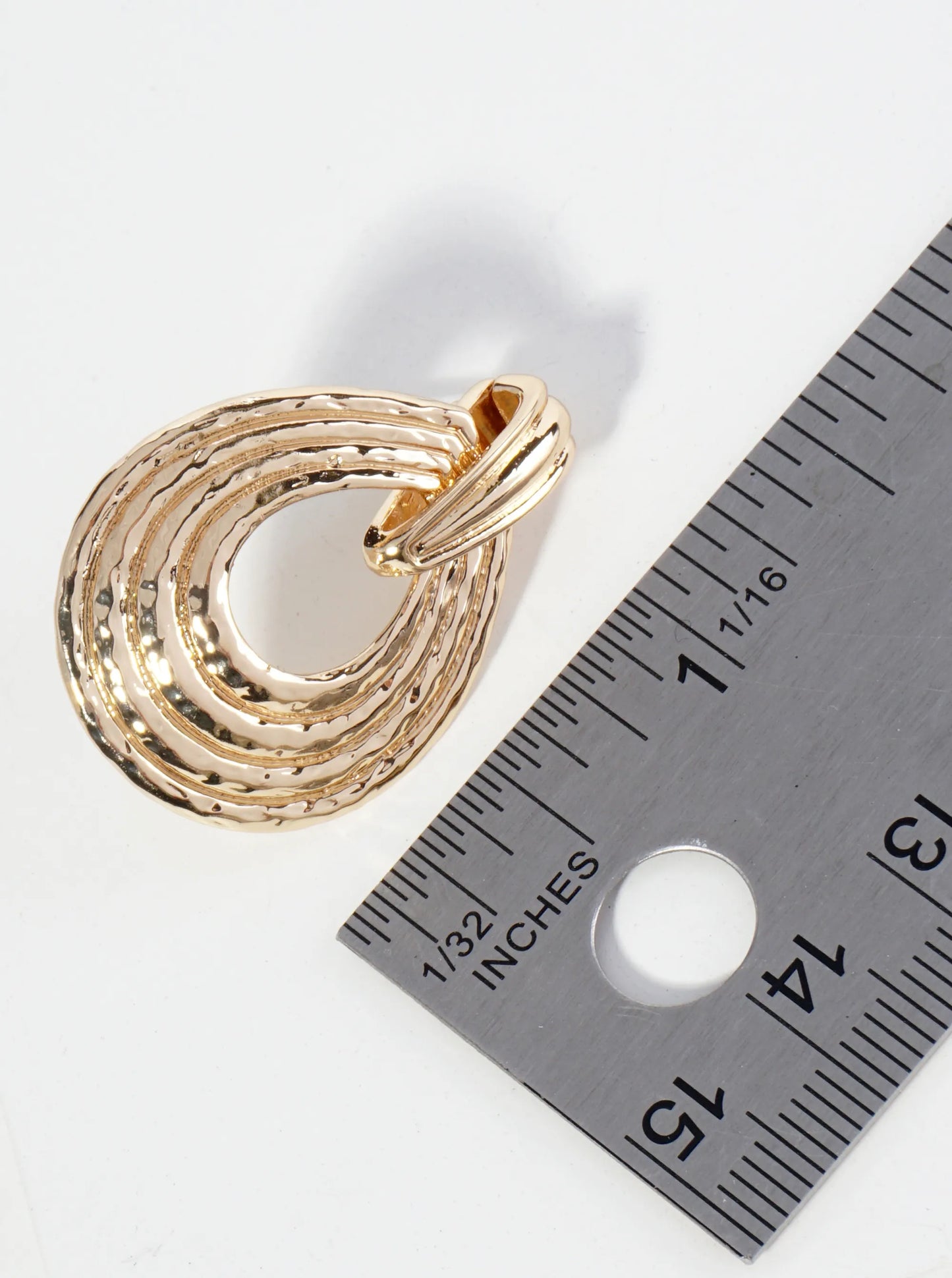 Textured Metal Teardrop Post Earrings