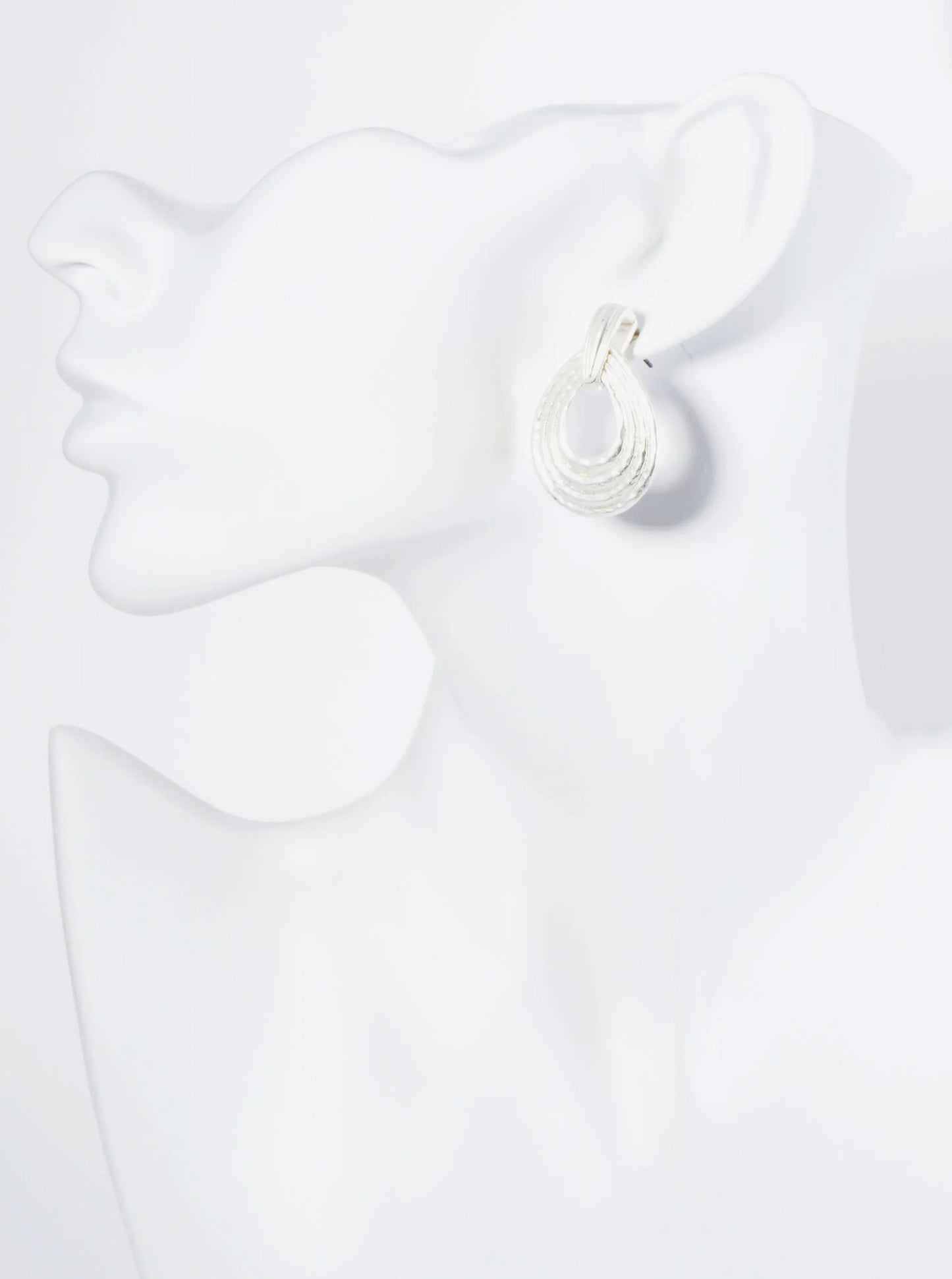 Textured Metal Teardrop Post Earrings