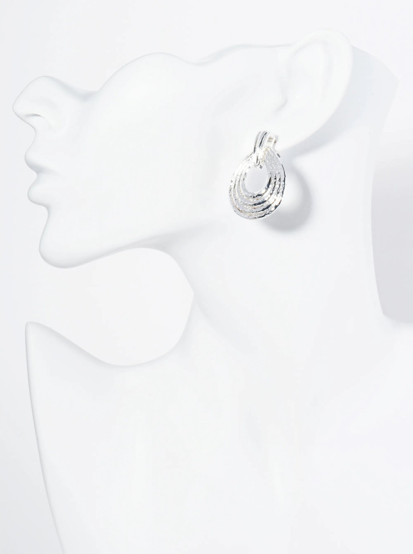 Textured Metal Teardrop Post Earrings