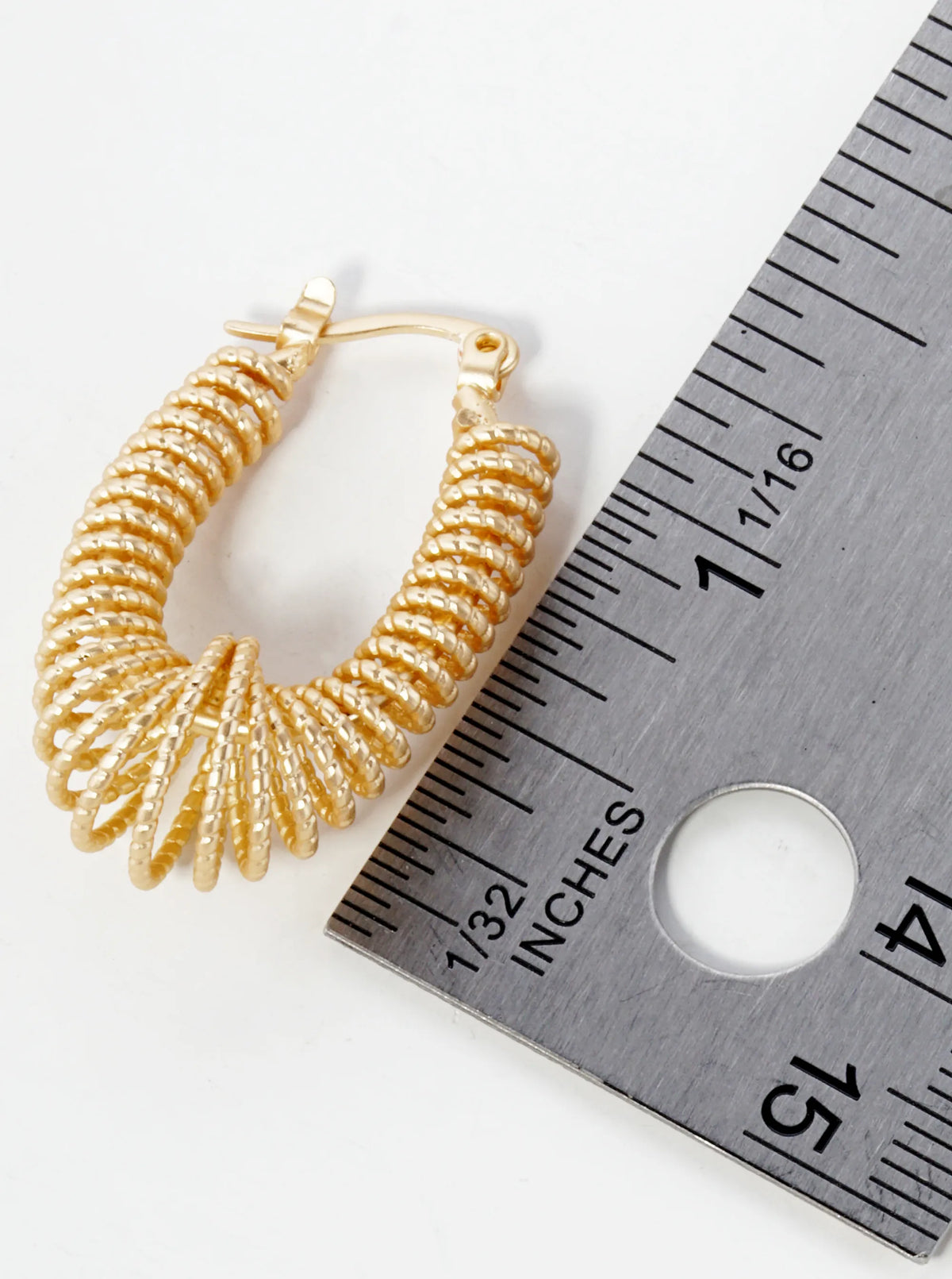 Textured Metal Wire Spiral Oval Hoop Earrings