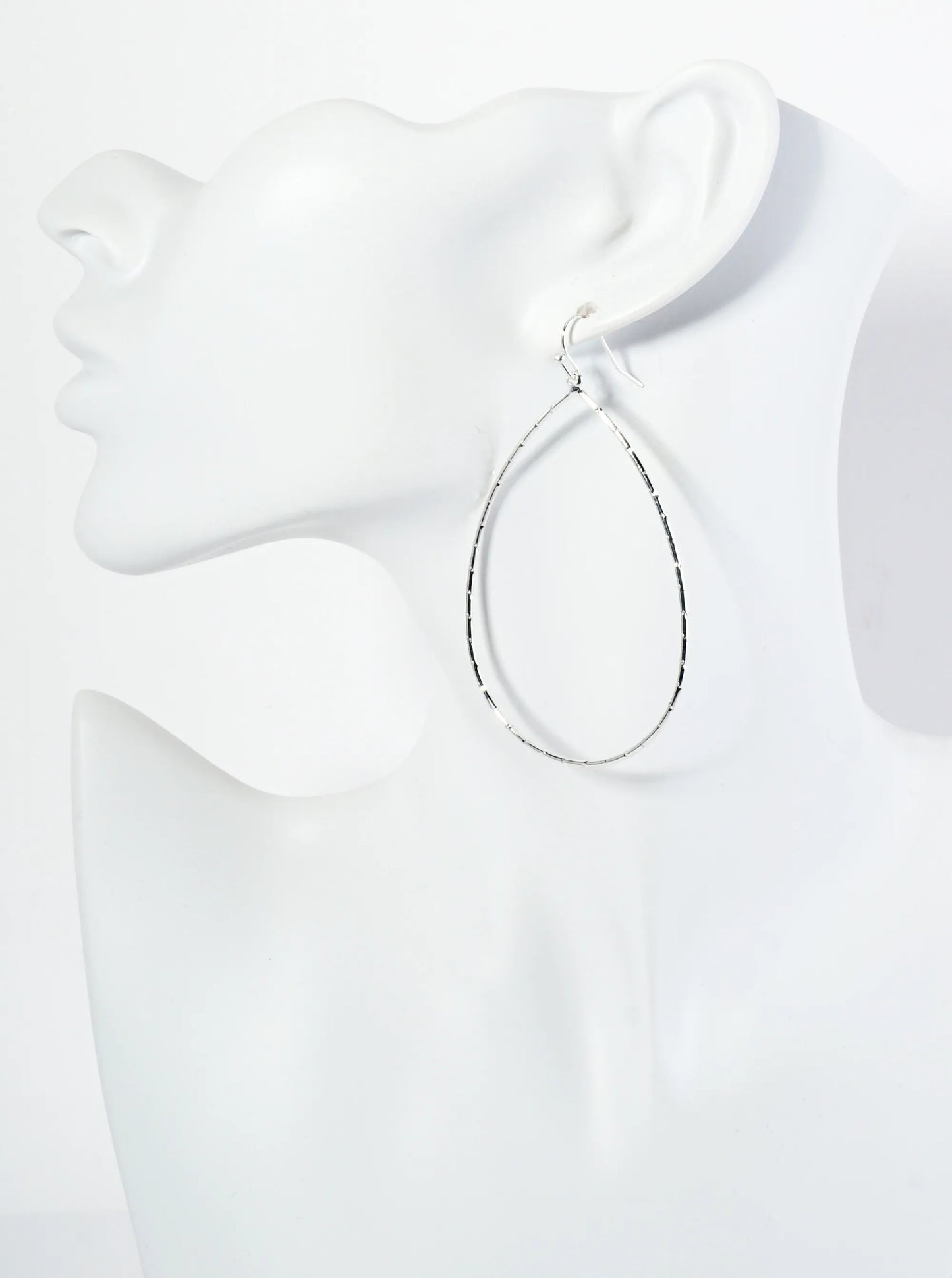 Textured Metal Wire Teardrop Dangle Earrings