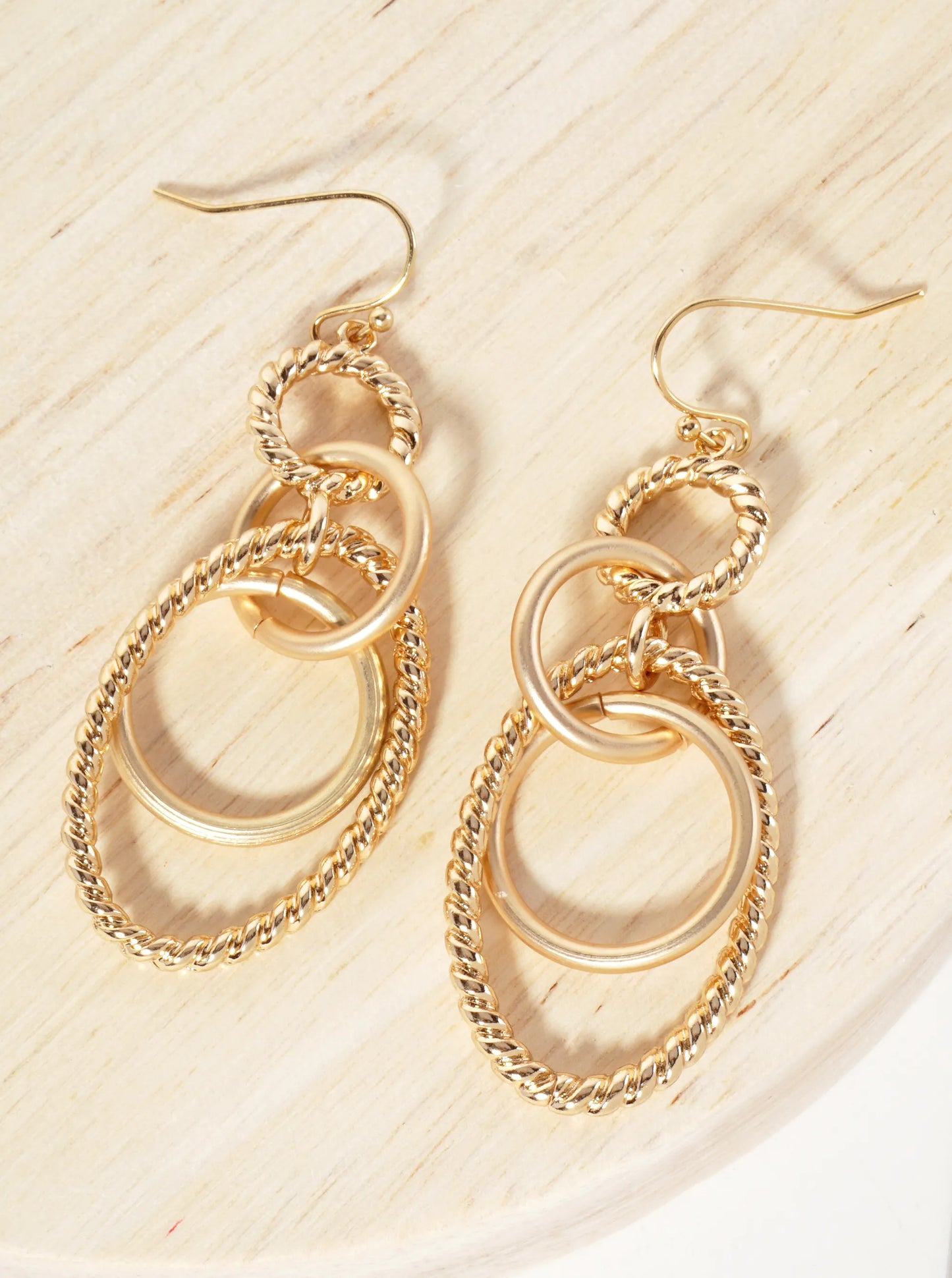 Textured Multiple Oval-Link Drop Earrings