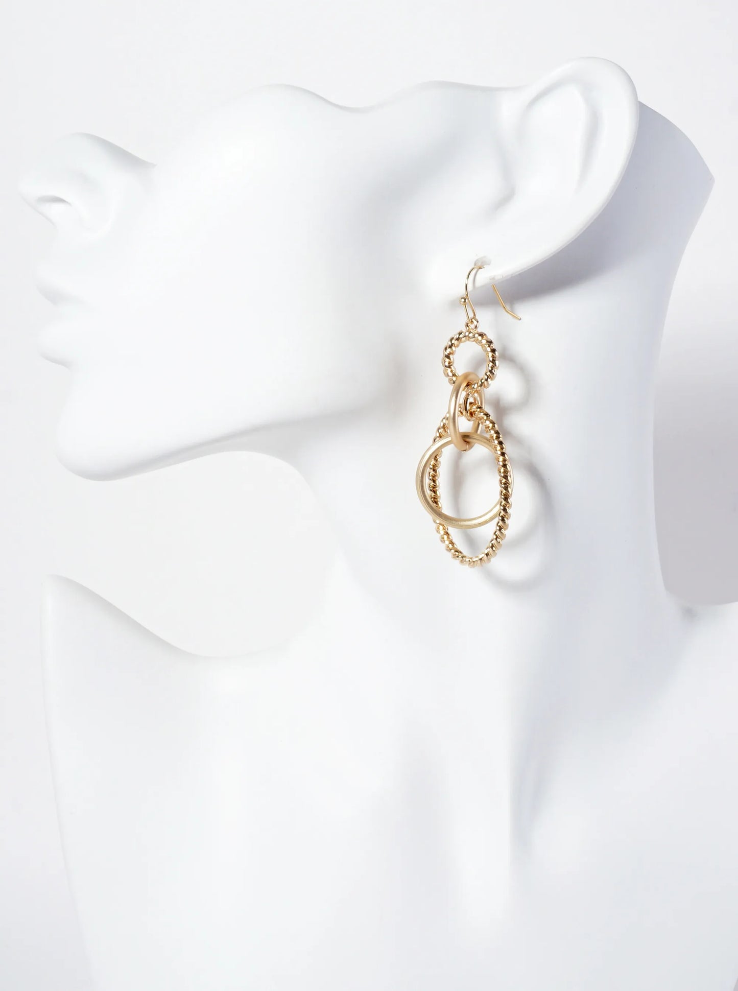 Textured Multiple Oval-Link Drop Earrings