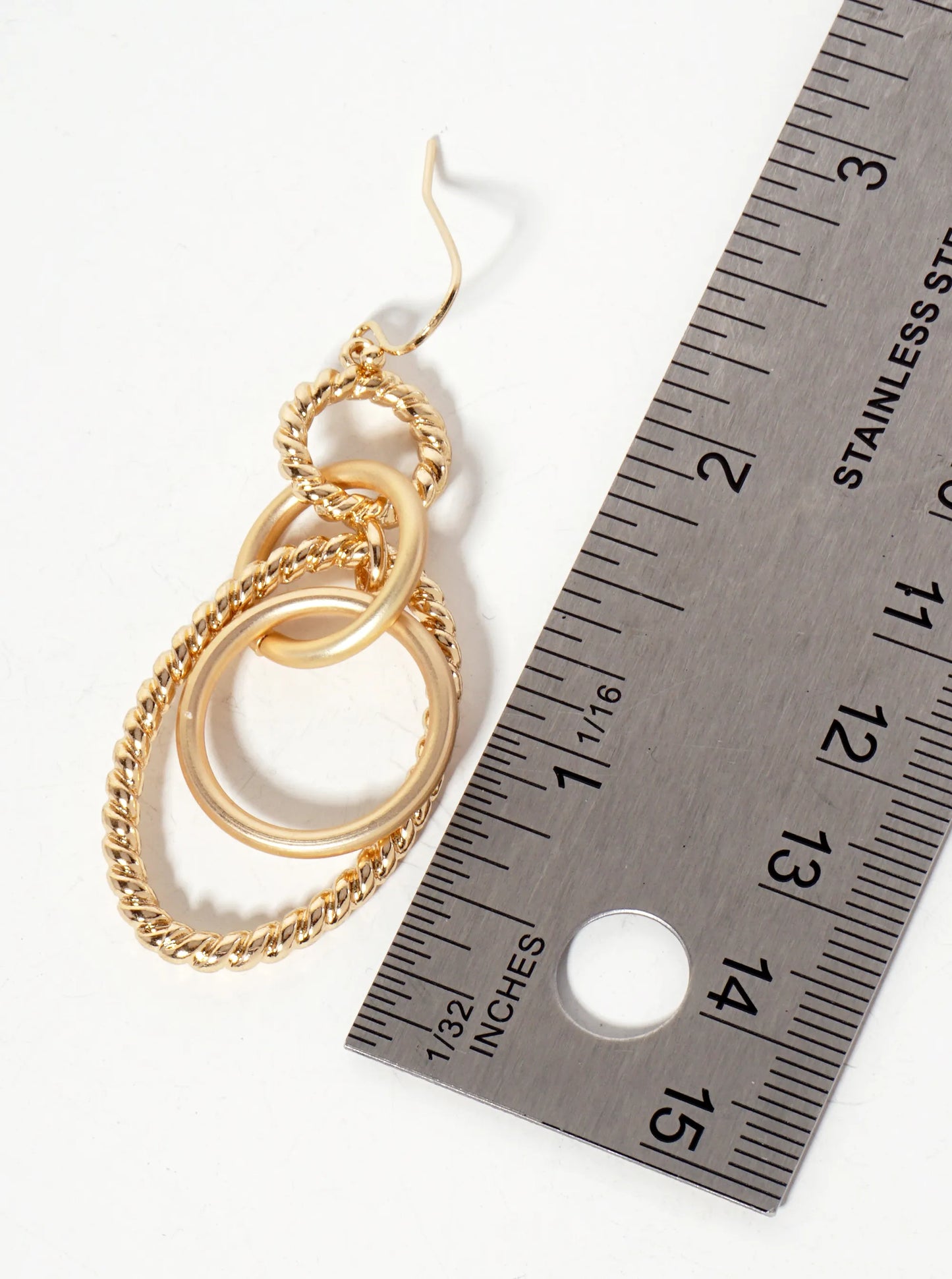 Textured Multiple Oval-Link Drop Earrings