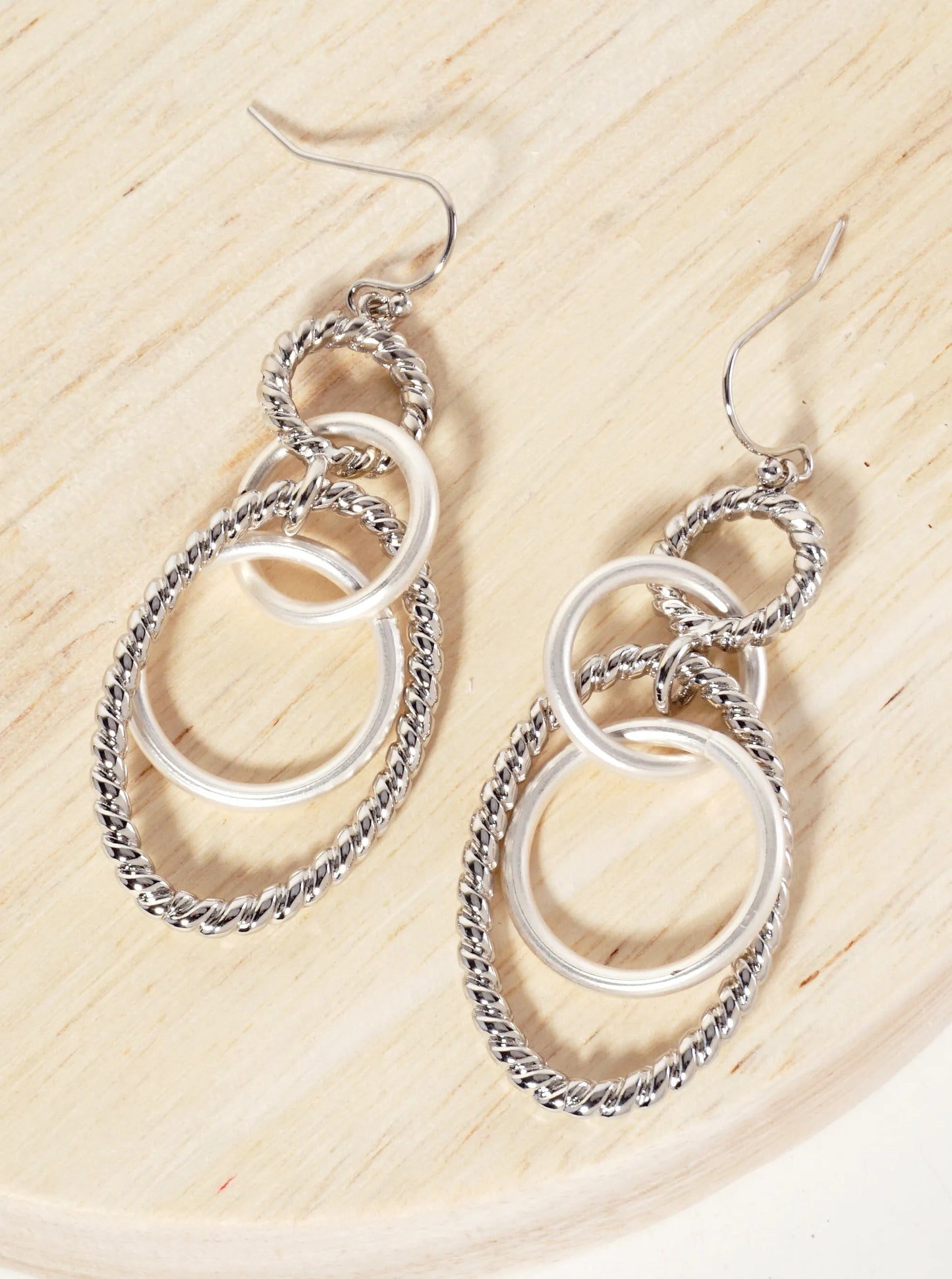 Textured Multiple Oval-Link Drop Earrings