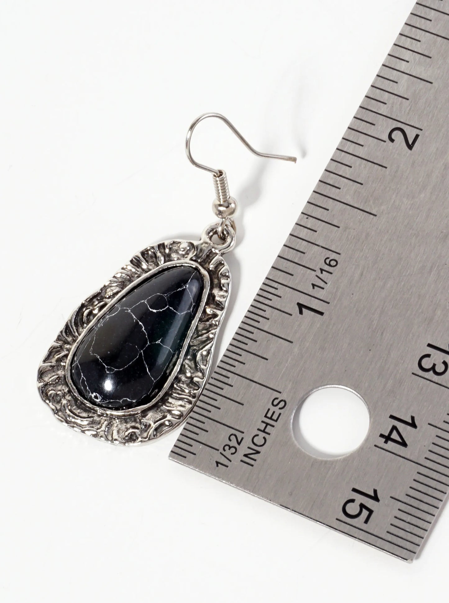 Textured Organic-Shaped Semi-Precious Natural-Stone Western Dangle Earrings
