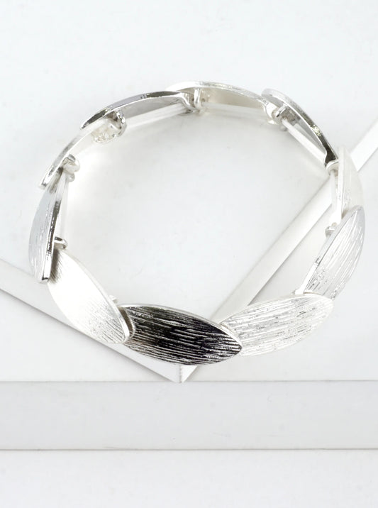 Textured Oval Overlap Stretch Bracelet