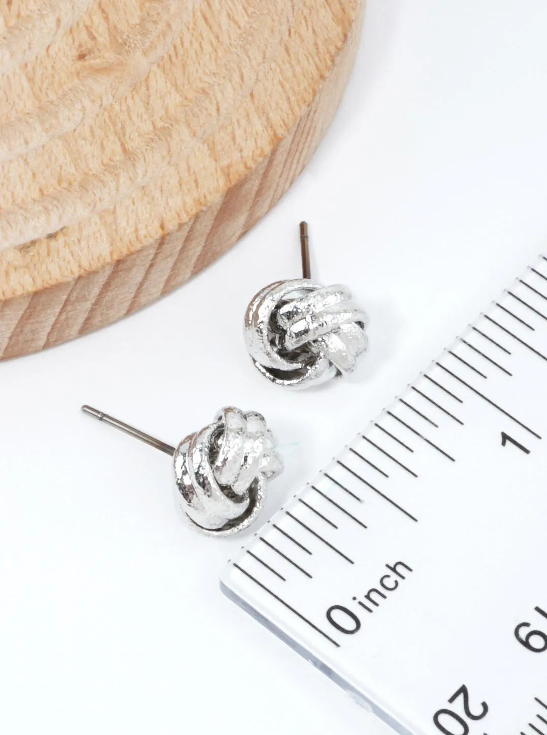 Textured Ribbed Knot Stud Earrings