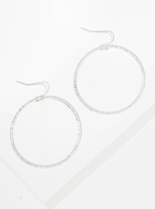 Textured Round Circle Drop Earrings