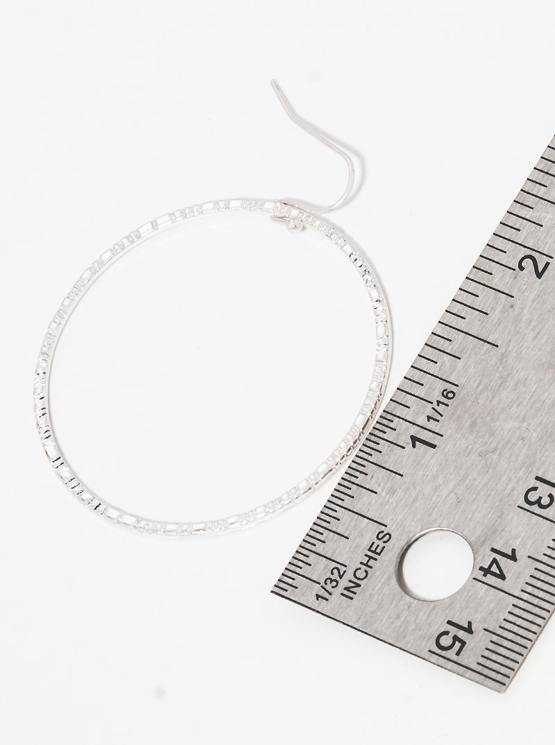 Textured Round Circle Drop Earrings