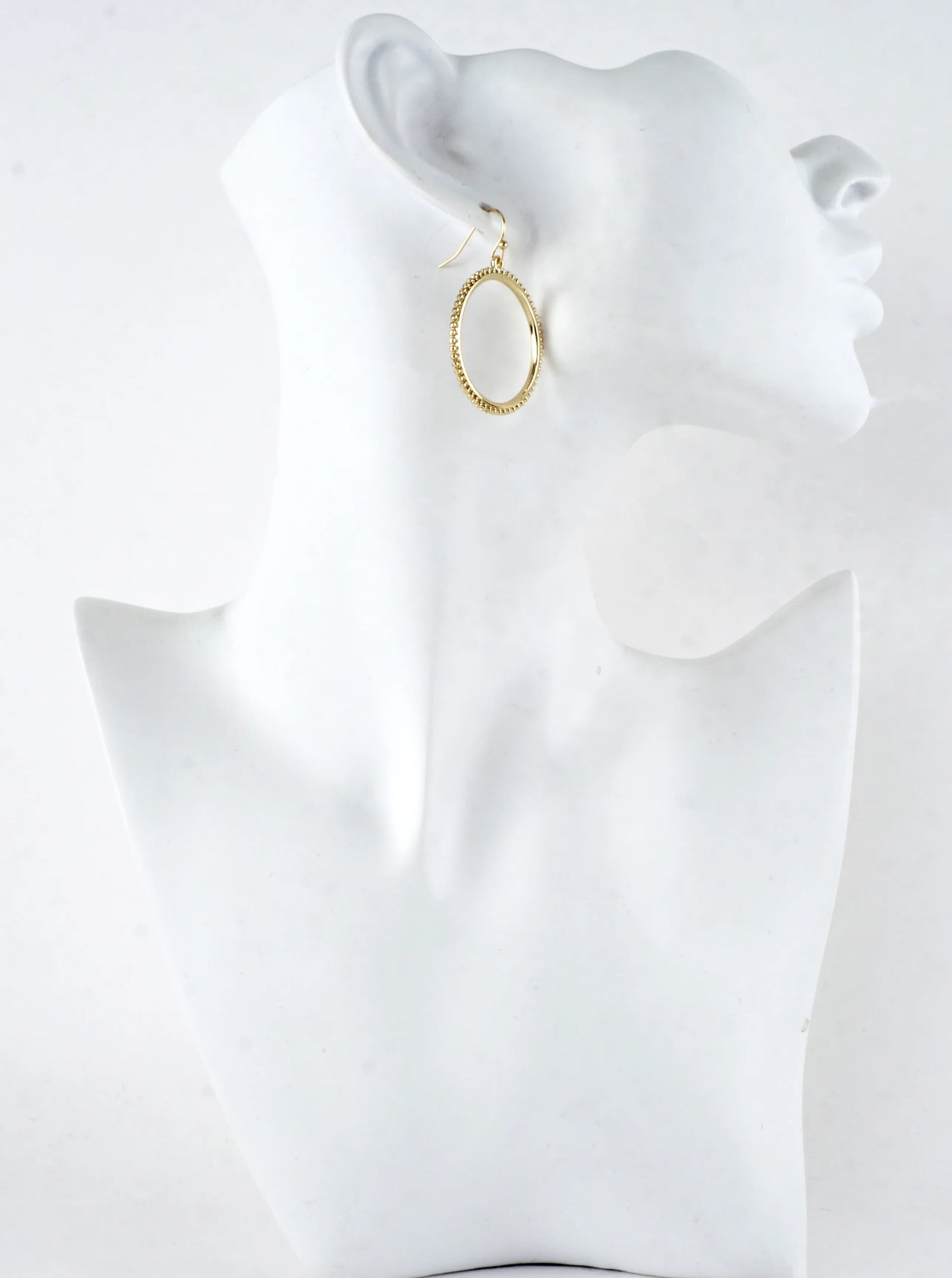 Textured Round Circle Drop Earrings