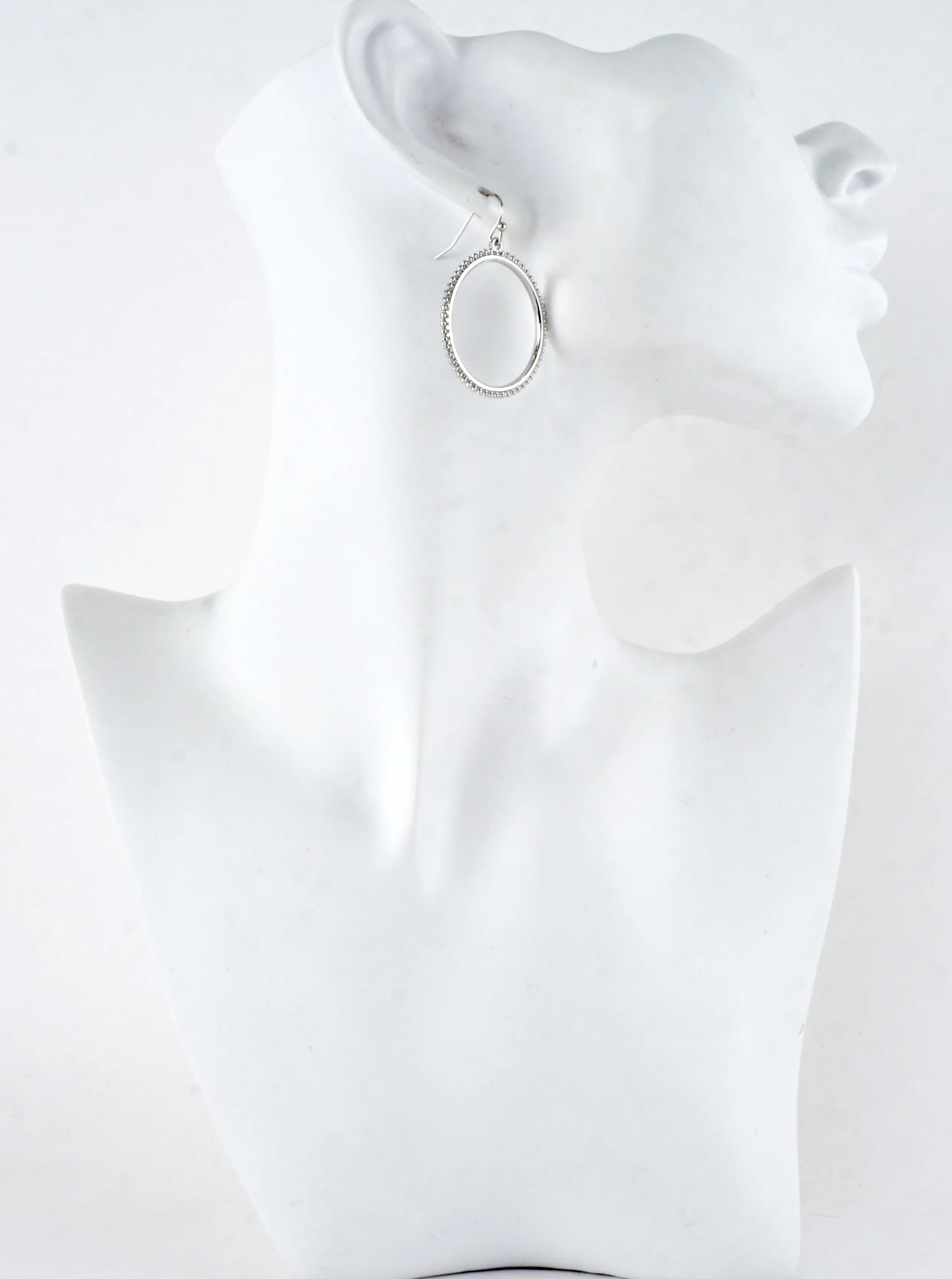 Textured Round Circle Drop Earrings