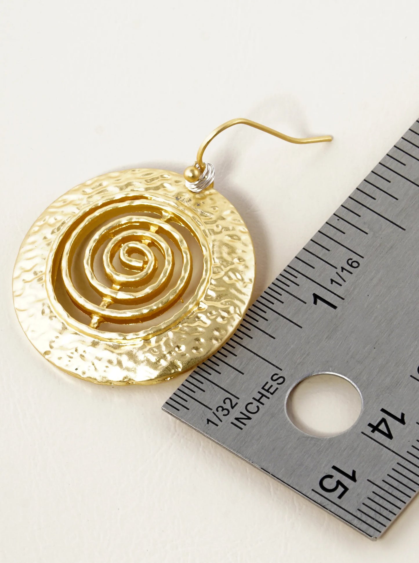 Textured Spiral Circle Drop Dangle Earrings
