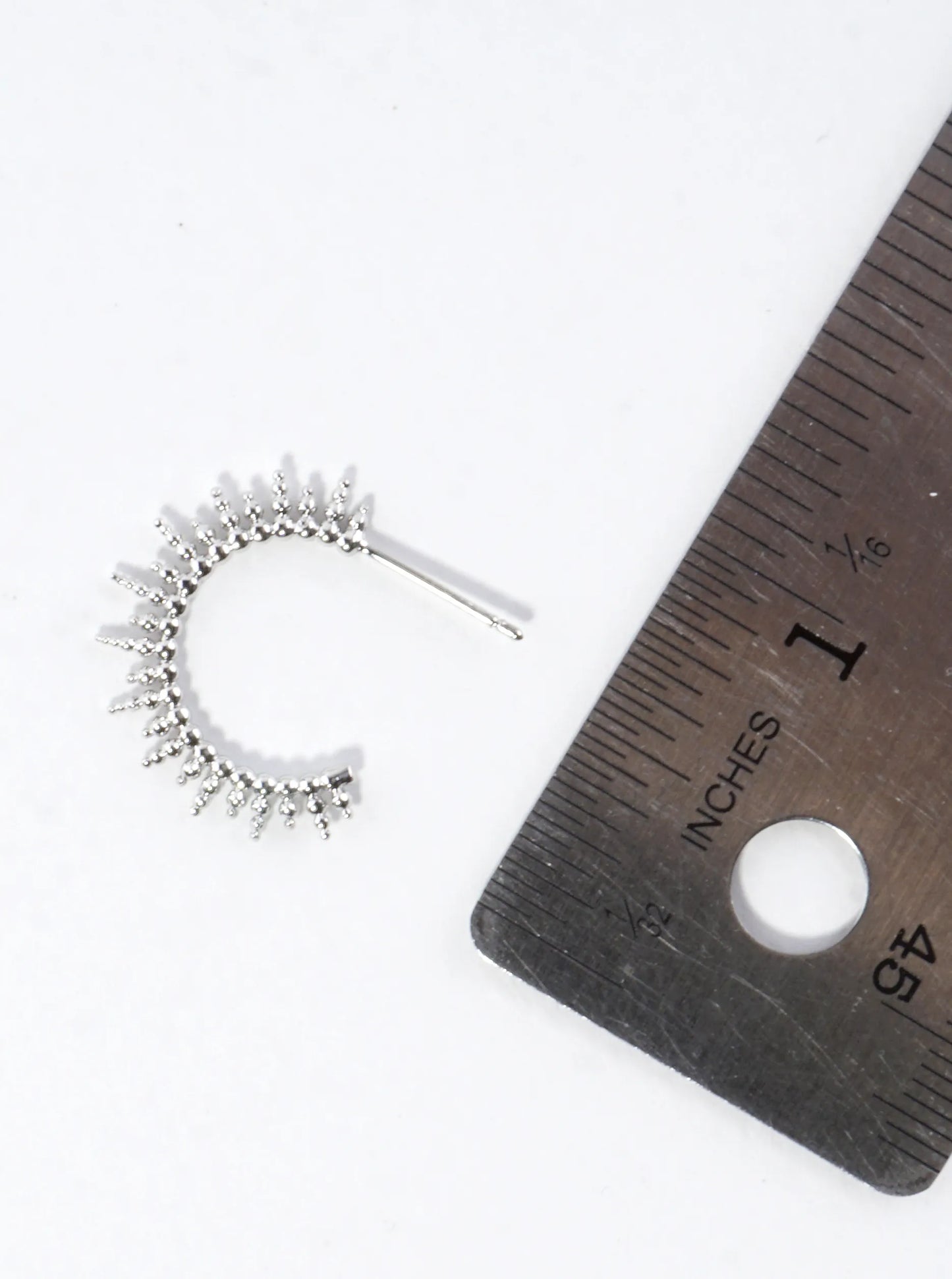 Textured Sunburst Brass Hoop Earrings