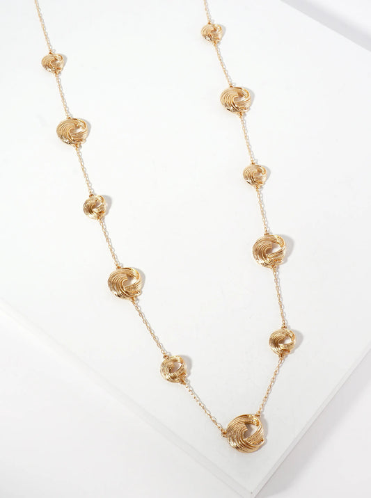 Textured Swirl 38-inch Long Station Necklace