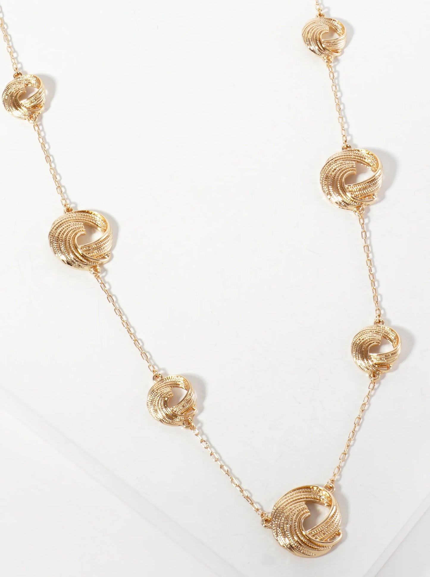 Textured Swirl 38-inch Long Station Necklace