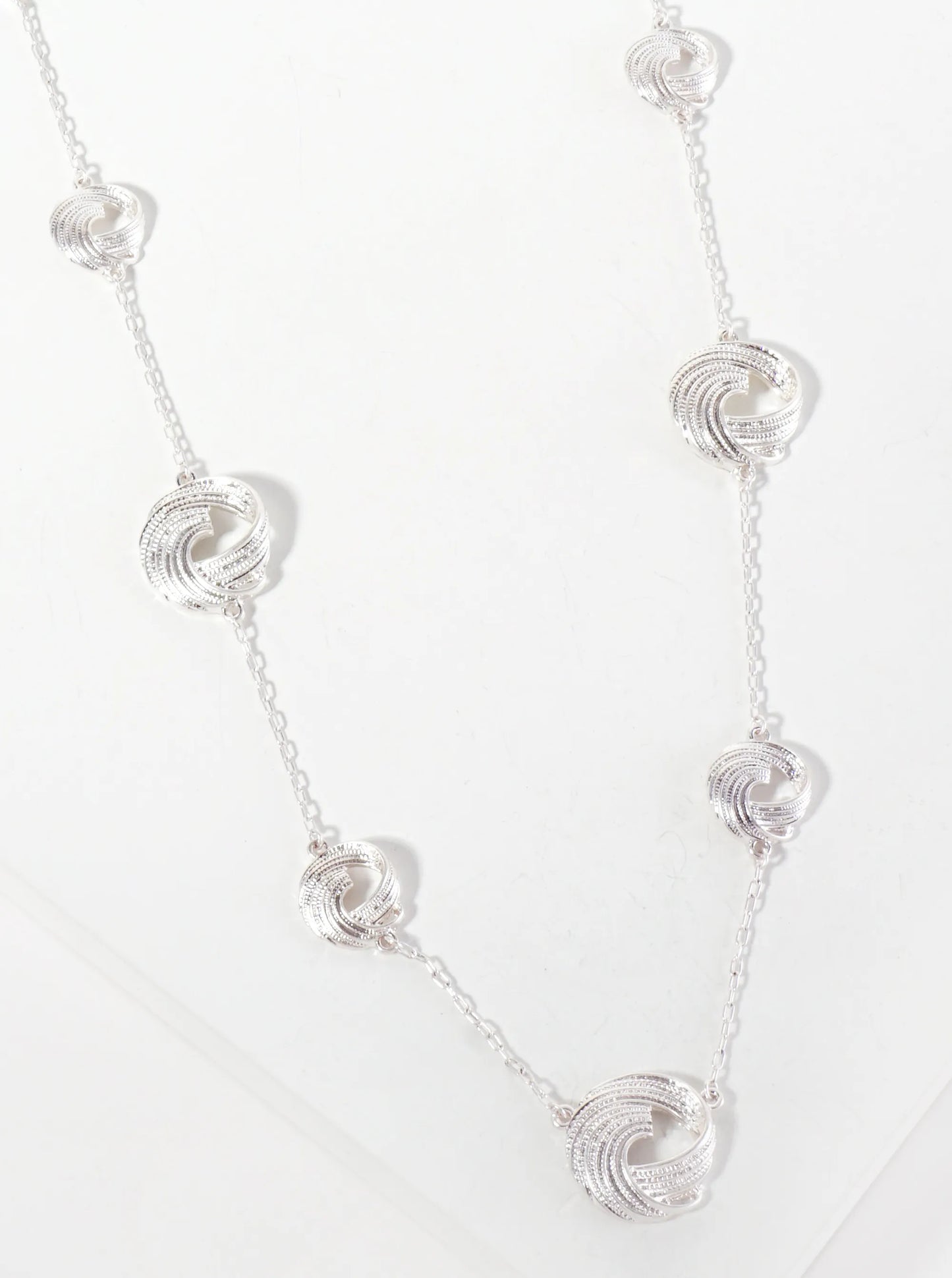 Textured Swirl 38-inch Long Station Necklace