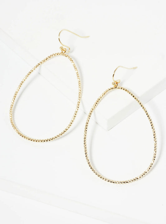 Textured Wire Teardrop Dangle Earrings