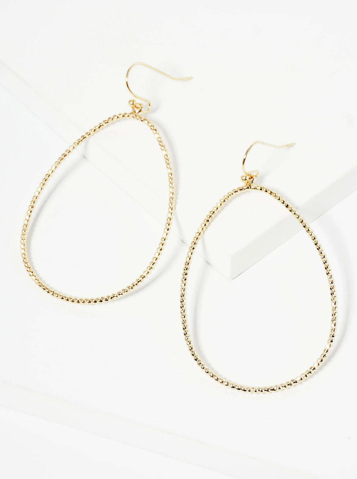 Textured Wire Teardrop Dangle Earrings