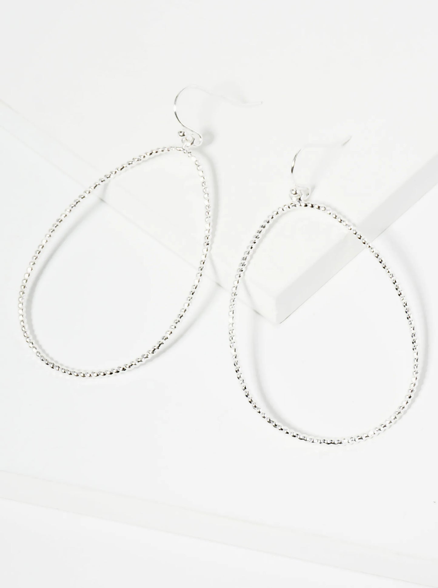 Textured Wire Teardrop Dangle Earrings