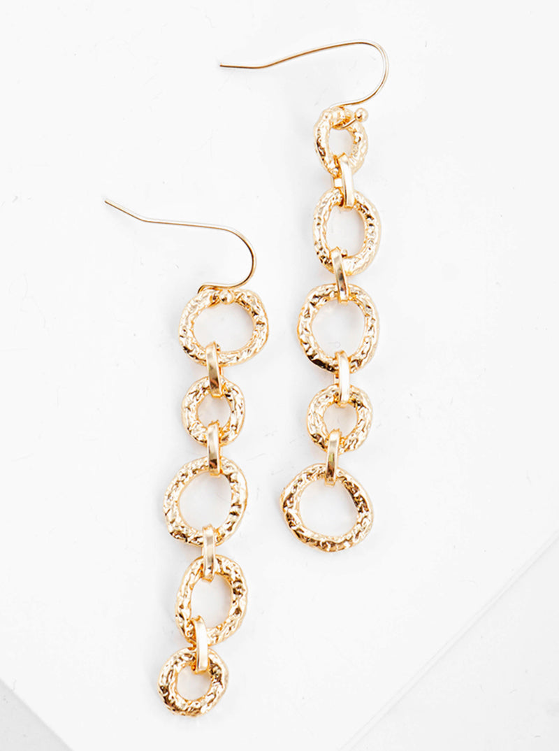 Textured Mismatched Metal Chain Drop Earrings